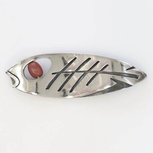 Vintage Los Castillo Taxco Silver Mexican Jewelry | Rare Los Castillo Modernist Fish Brooch - Carmel Fine Silver Jewelry