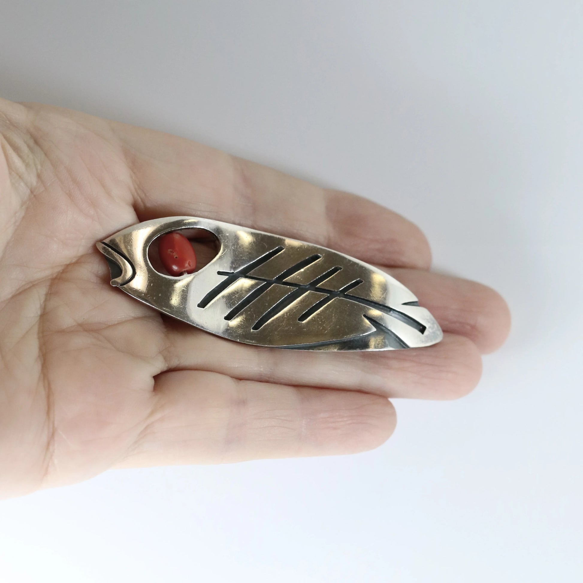 Vintage Los Castillo Taxco Silver Mexican Jewelry | Rare Los Castillo Modernist Fish Brooch - Carmel Fine Silver Jewelry