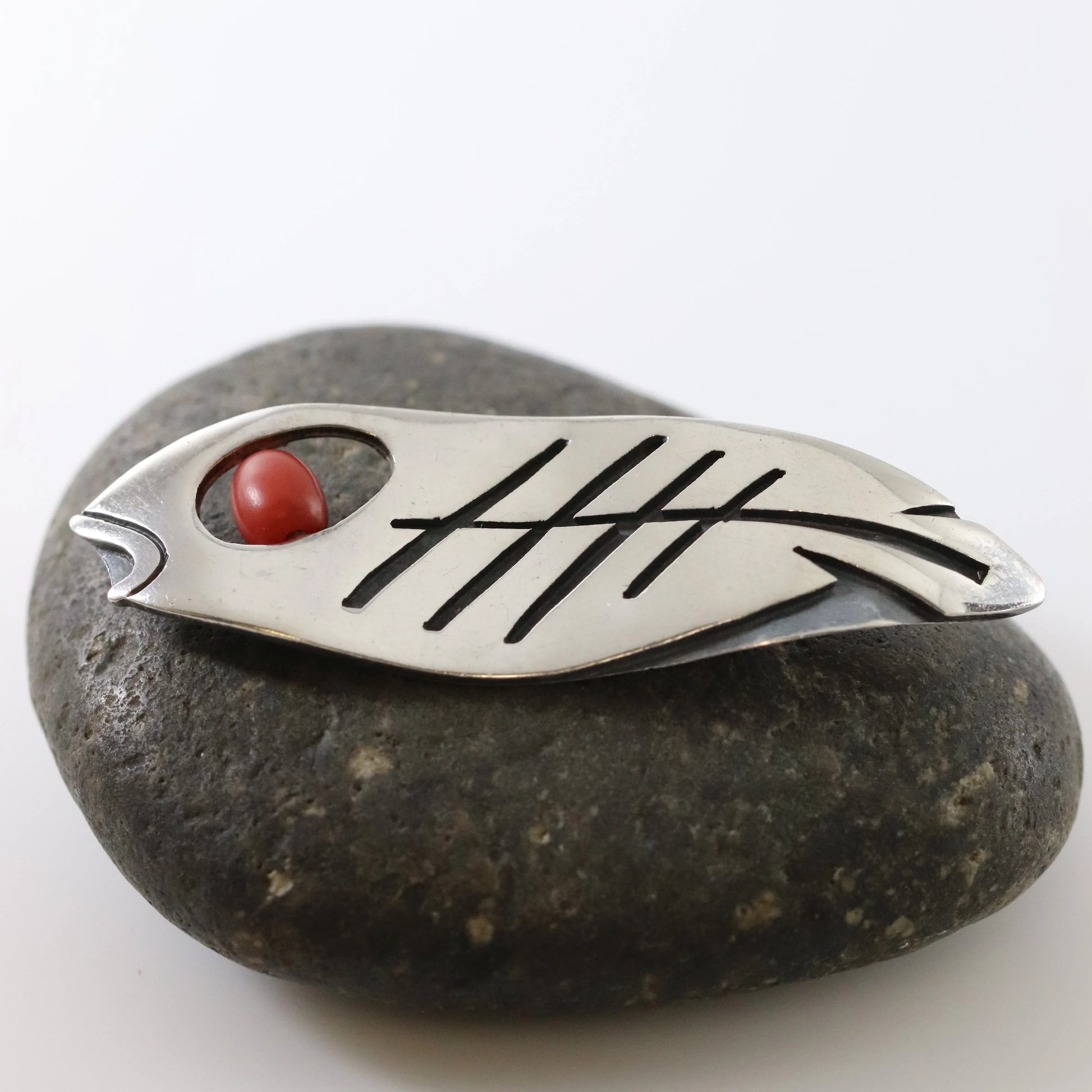 Vintage Los Castillo Taxco Silver Mexican Jewelry | Rare Los Castillo Modernist Fish Brooch - Carmel Fine Silver Jewelry