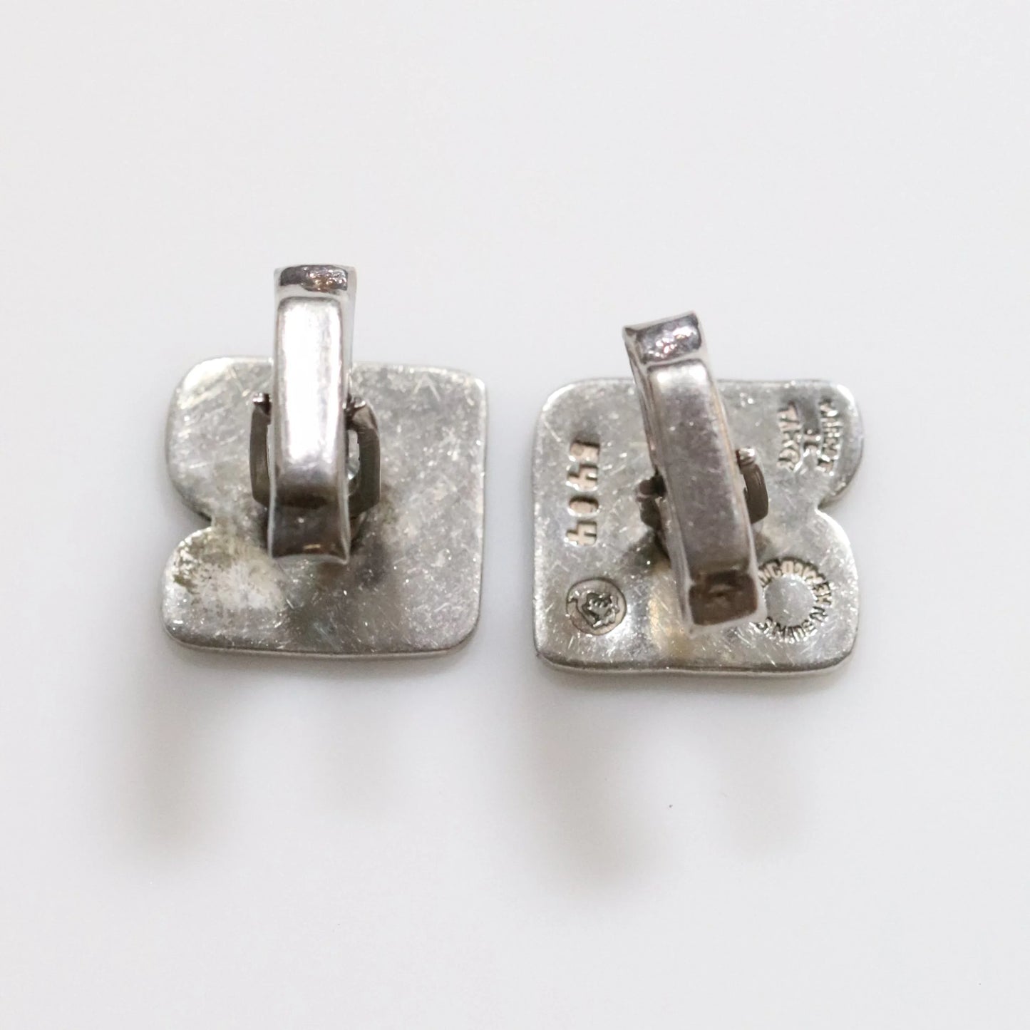 Vintage Margot de Taxco Jewelry | Confetti Men's Tribal Theme Cufflinks - Carmel Fine Silver Jewelry