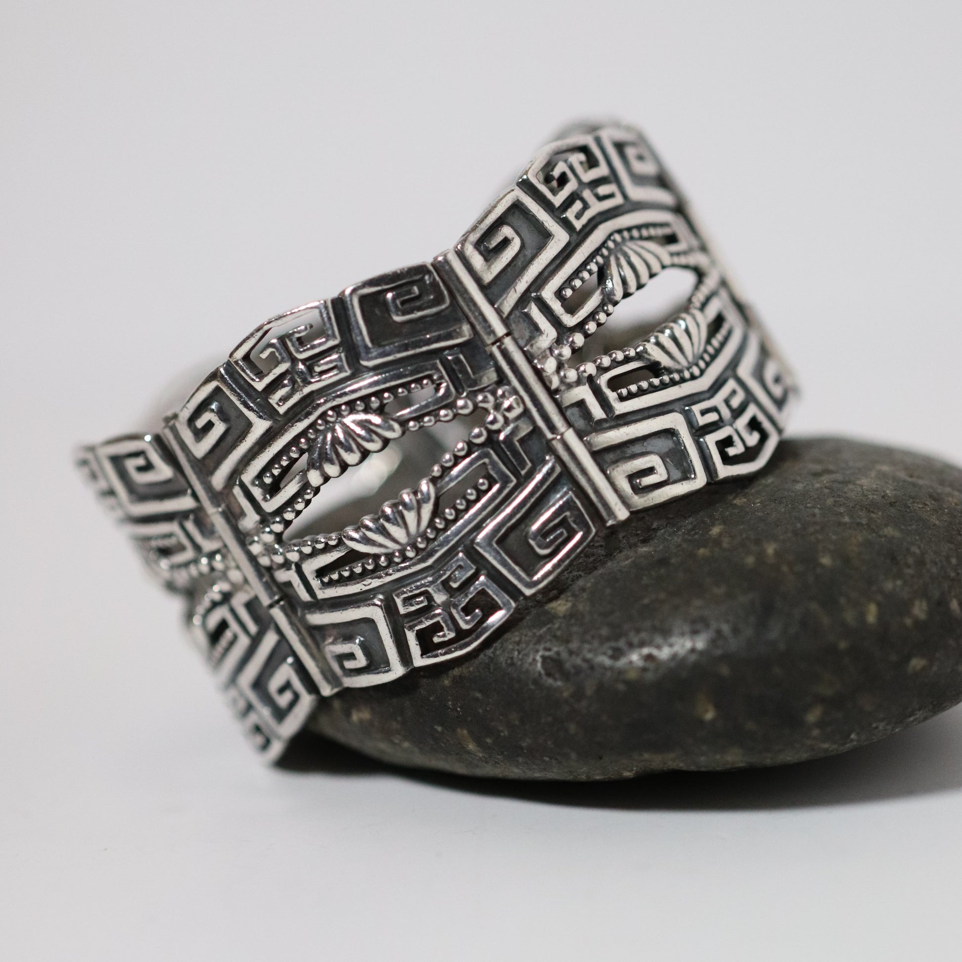 Vintage Margot de Taxco Jewelry | Ornate Art Deco Panel Bracelet Taxco Mexico - Carmel Fine Silver Jewelry