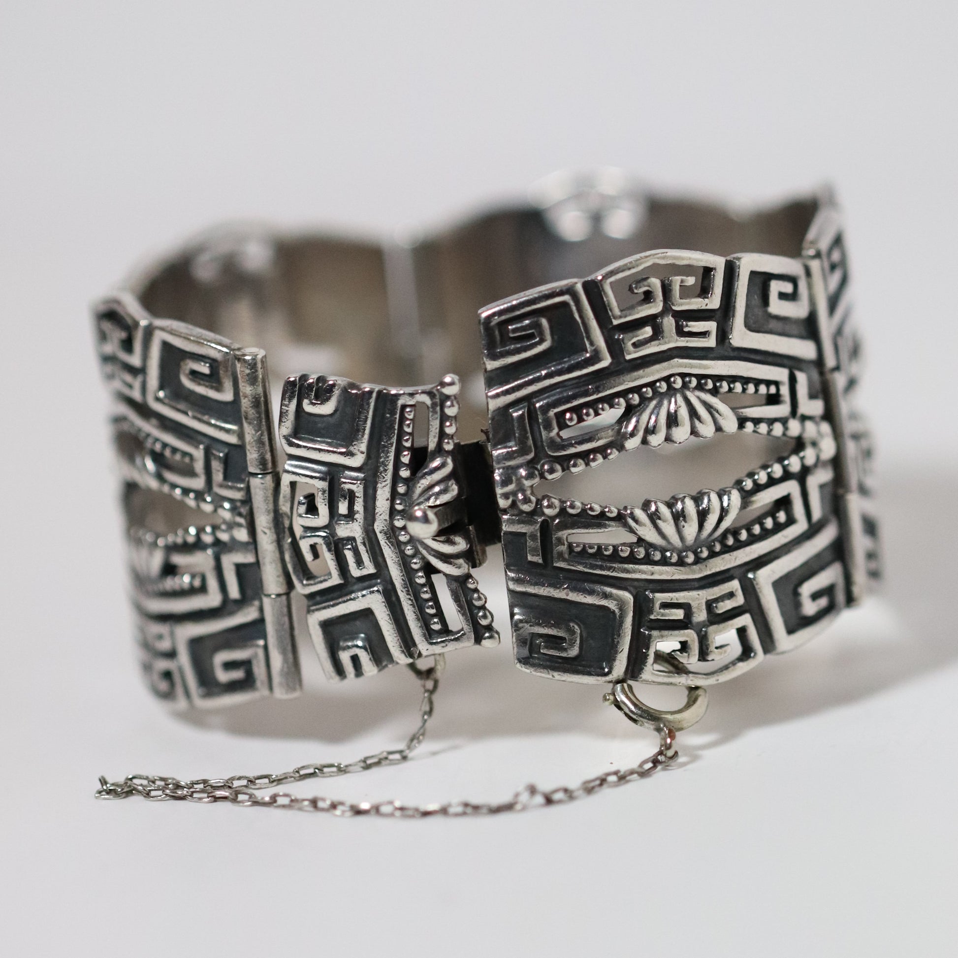 Vintage Margot de Taxco Jewelry | Ornate Art Deco Panel Bracelet Taxco Mexico - Carmel Fine Silver Jewelry
