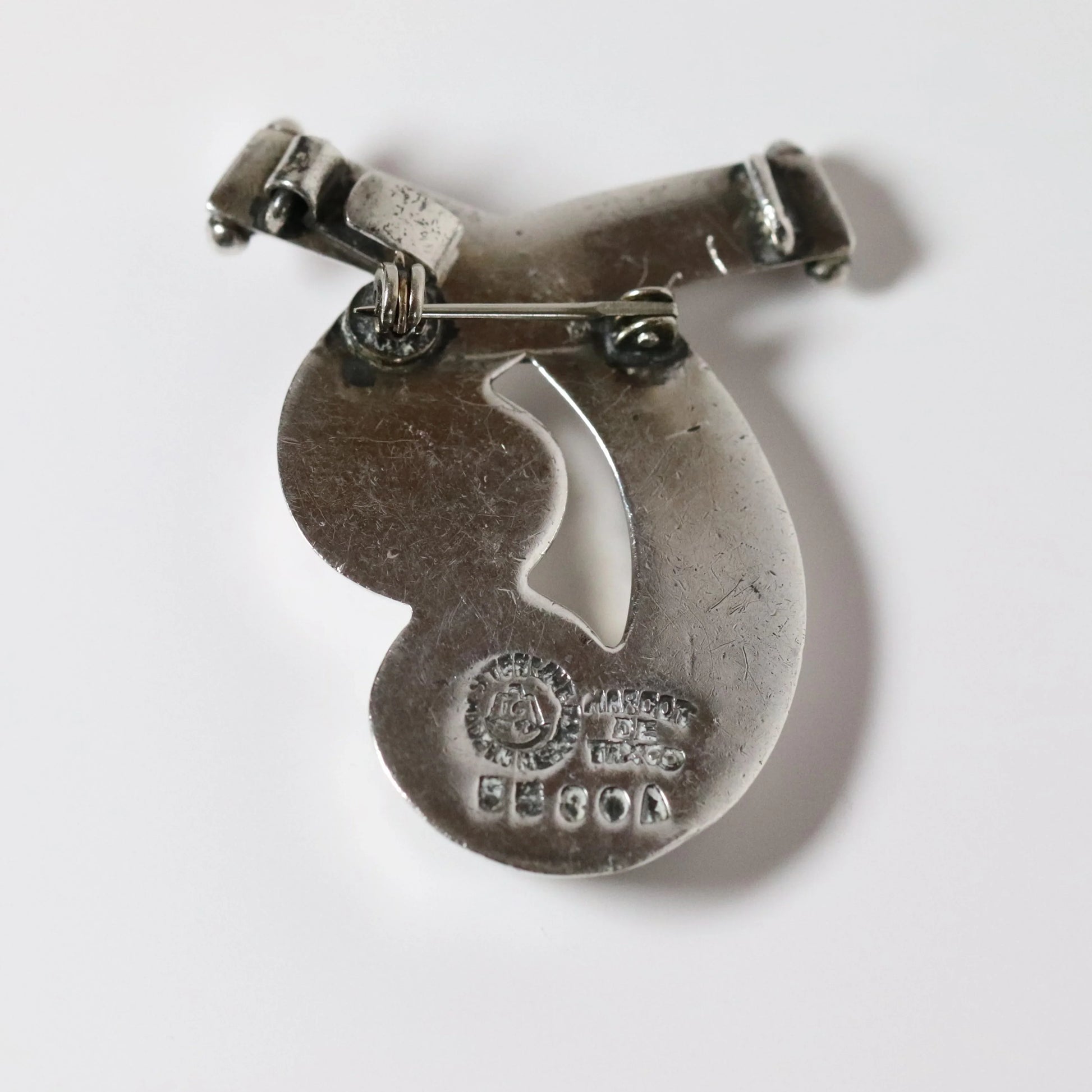 Vintage Margot de Taxco Jewelry | Swirl and Bead Trim Brooch Mexico - Carmel Fine Silver Jewelry