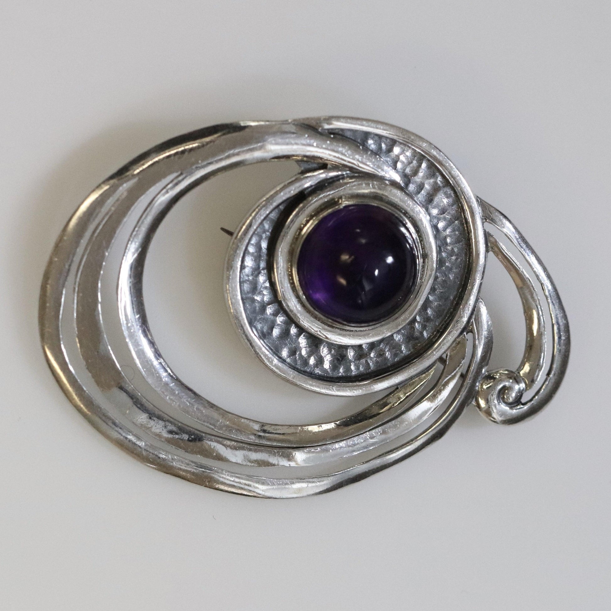 Vintage Margot de Taxco Mexican Jewelry | Amethyst Swirl Modernist Brooch - Carmel FSJ