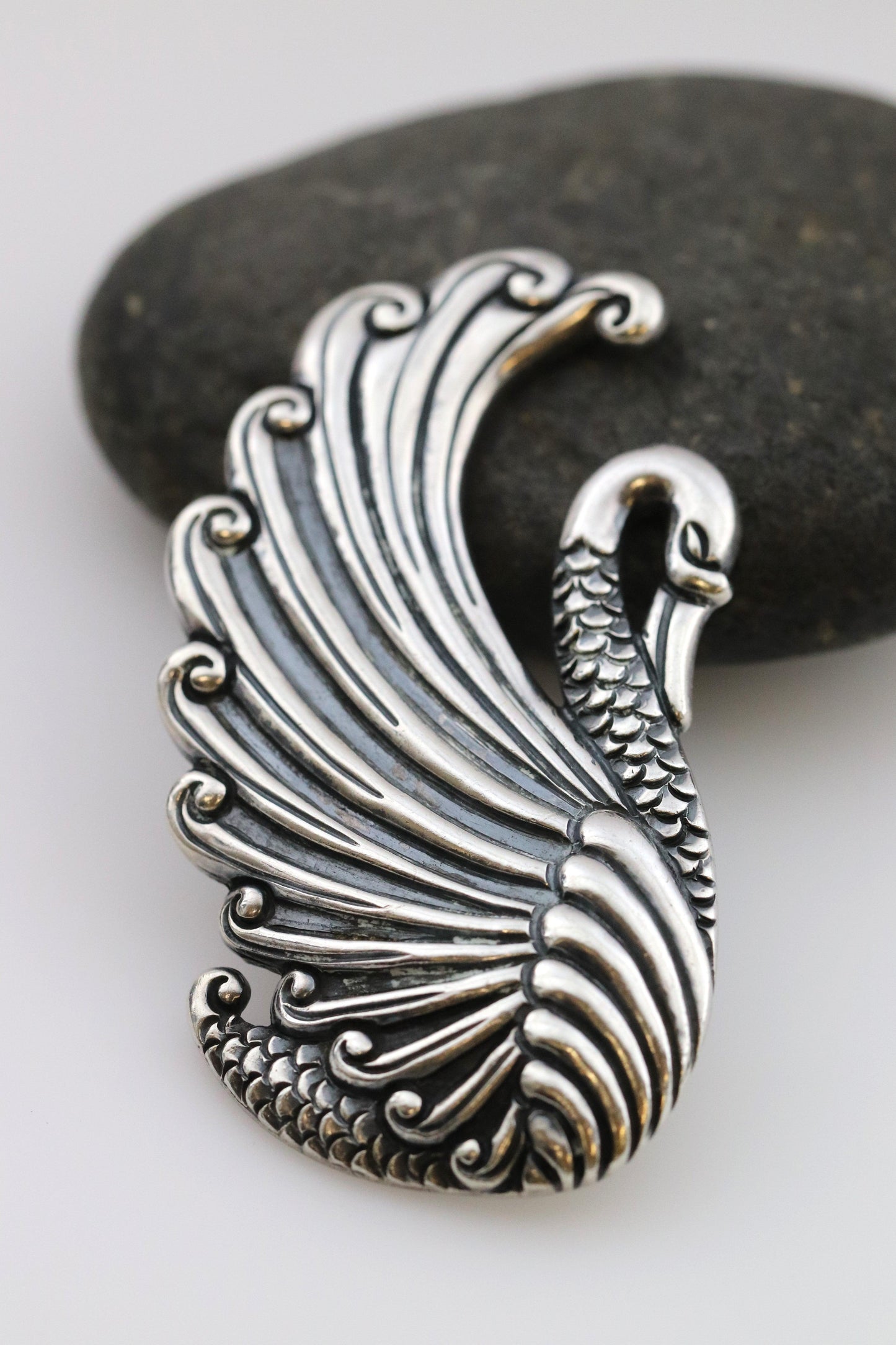 Vintage Margot de Taxco Mexican Jewelry | Large Sterling Silver Swan Brooch - Carmel FSJ