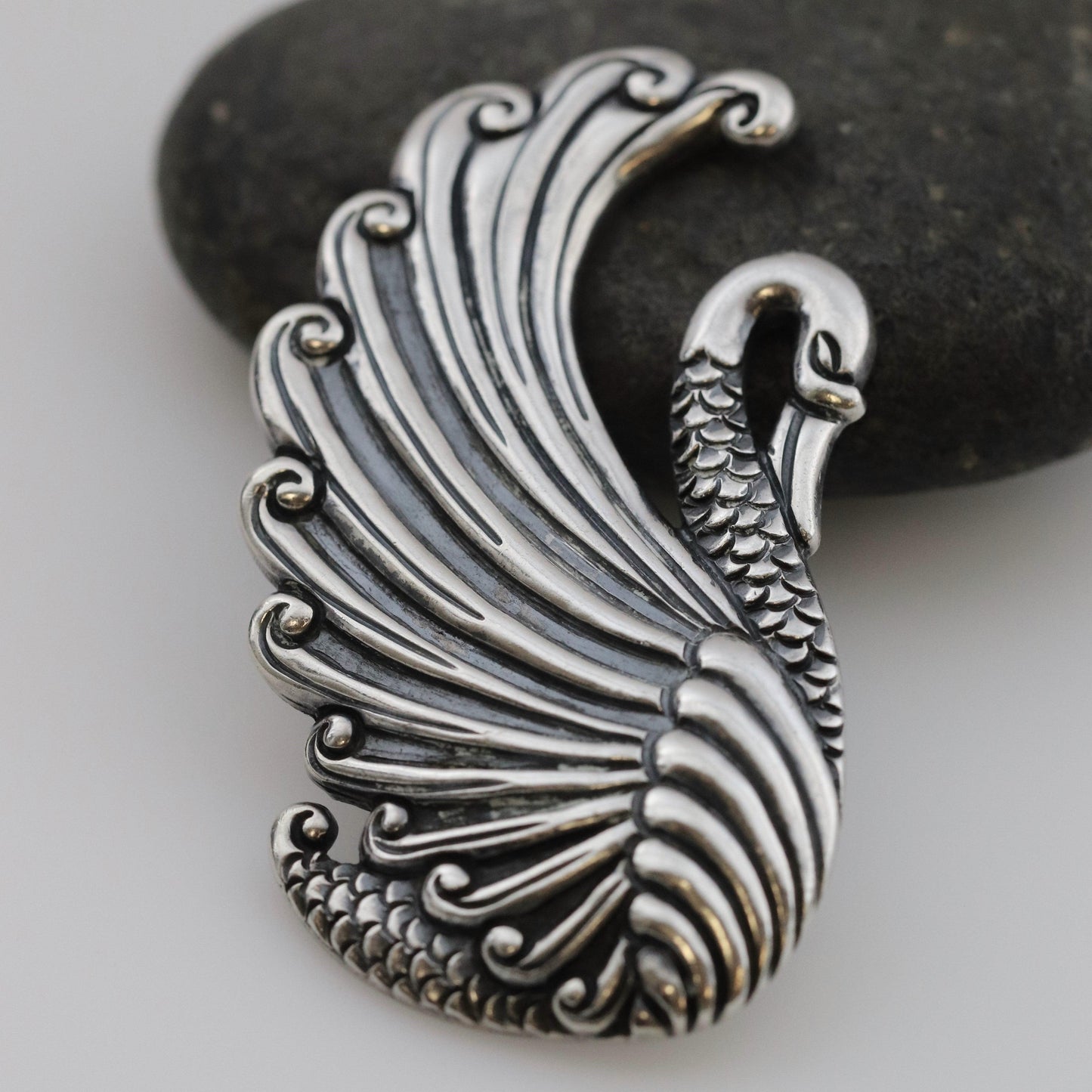 Vintage Margot de Taxco Mexican Jewelry | Large Sterling Silver Swan Brooch - Carmel FSJ
