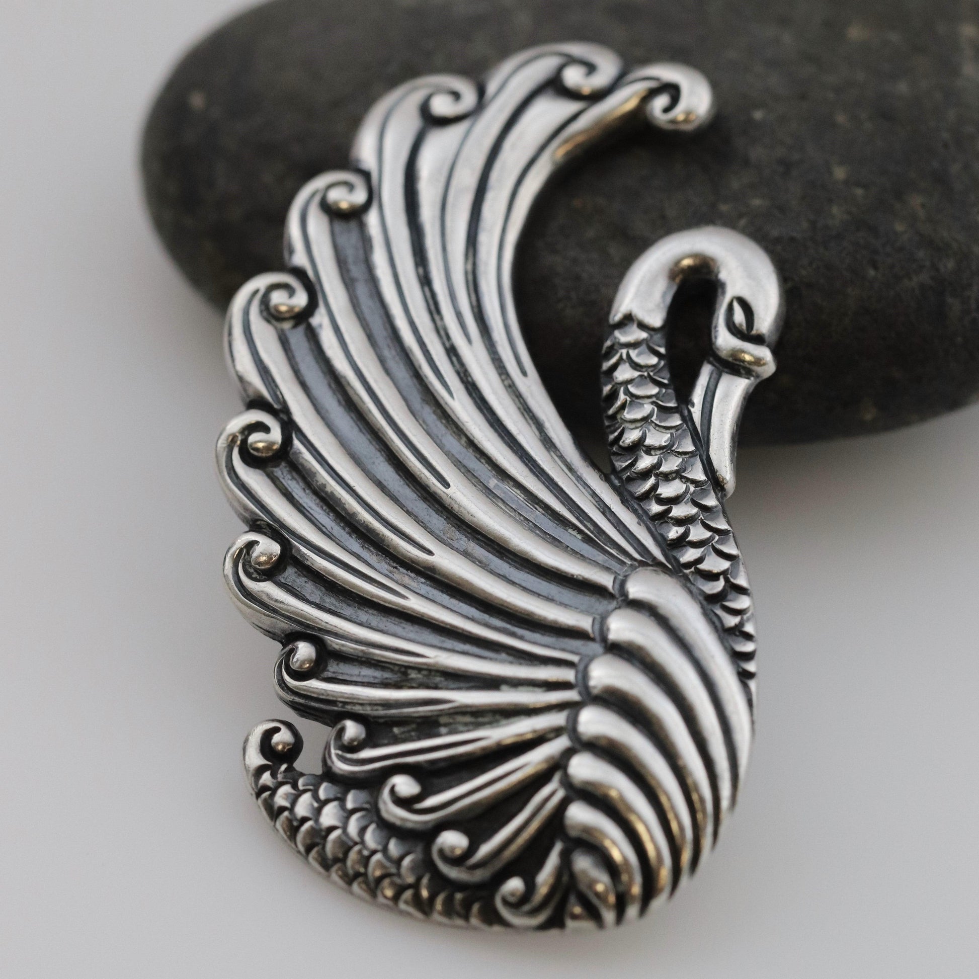 Vintage Margot de Taxco Mexican Jewelry | Large Sterling Silver Swan Brooch - Carmel FSJ