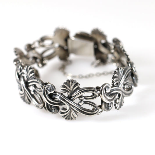 Vintage Margot de Taxco Silver Mexican Jewelry | Mid-Century Ornate Handcrafted Bracelet - Carmel Fine Silver Jewelry
