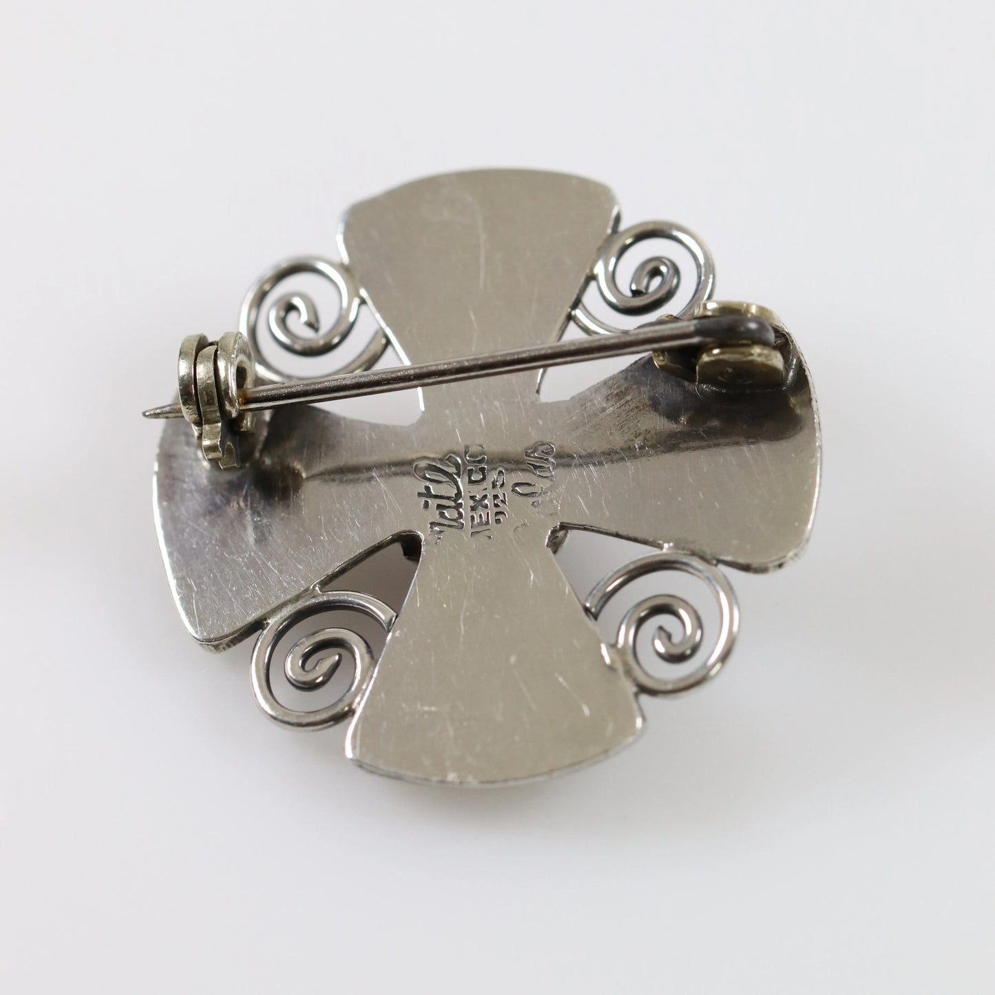 Vintage MATL Jewelry | Mid-Century Petite Cross Brooch Mexico - Carmel Fine Silver Jewelry