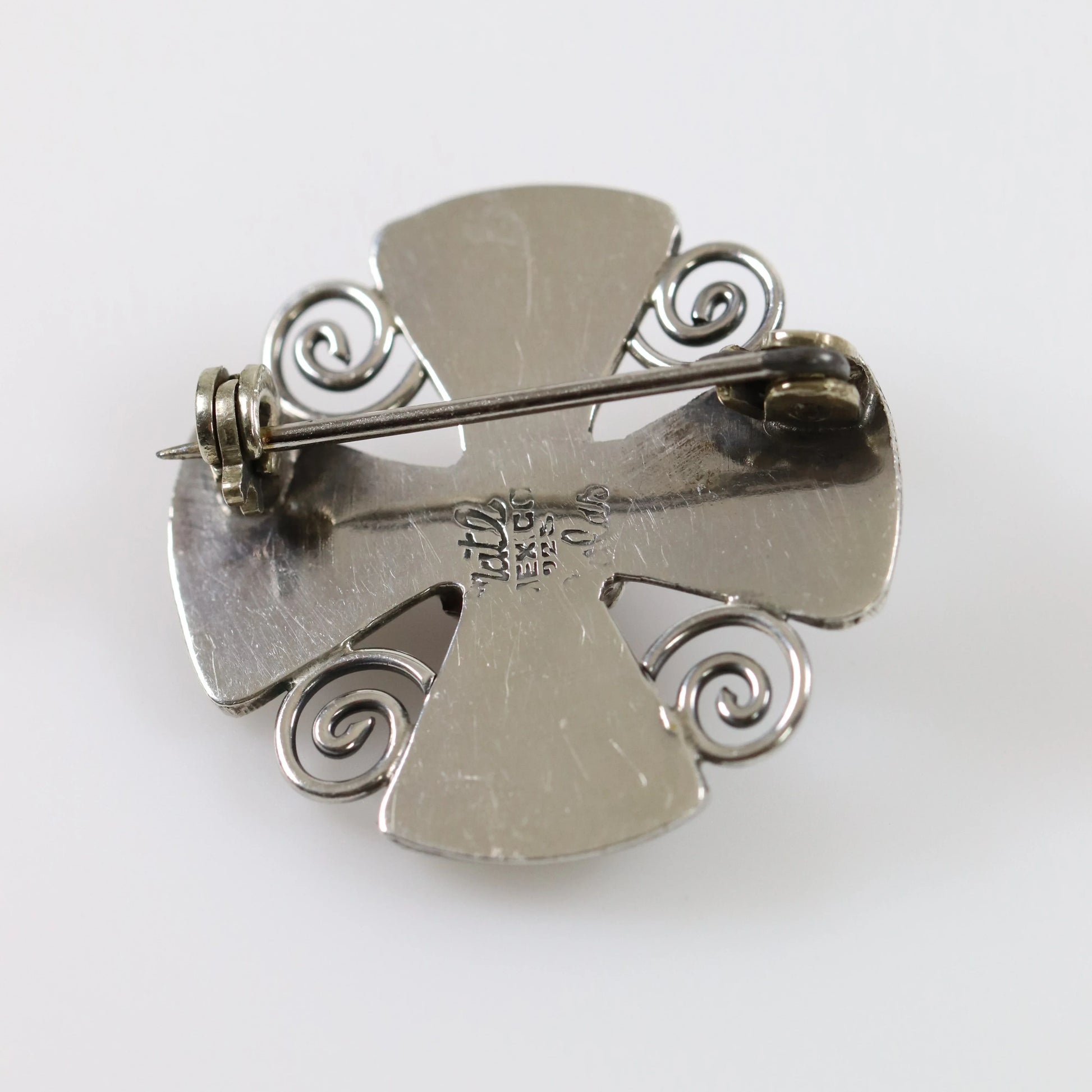 Vintage MATL Jewelry | Mid-Century Petite Cross Brooch Mexico - Carmel Fine Silver Jewelry