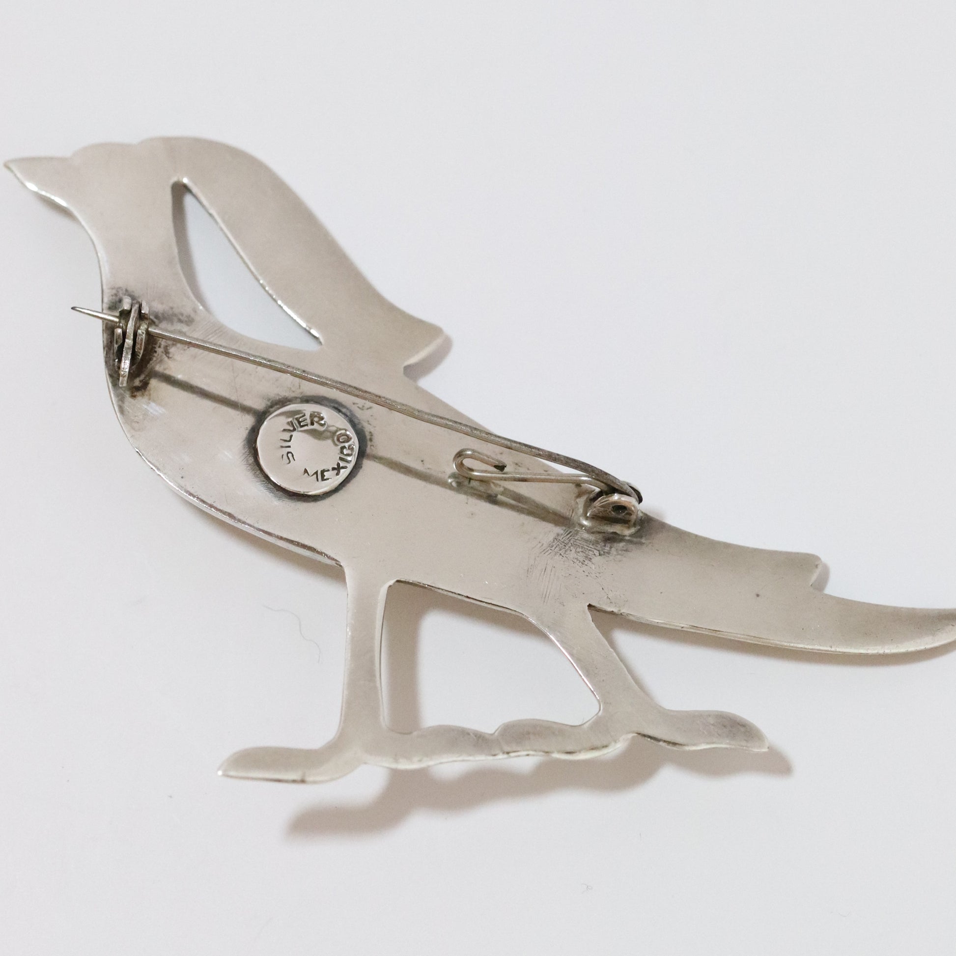 Vintage Mexican Artisan Jewelry | Mexican Artisan Large Silver Bird Brooch Mexico - Carmel FSJ
