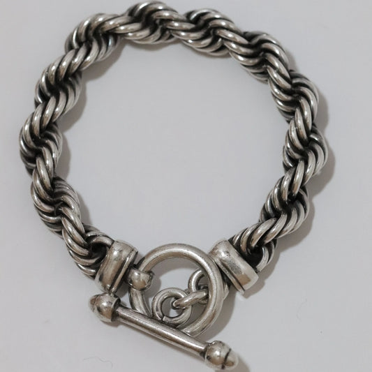 Vintage Mexican Jewelry | Sterling Silver Toggle Statement Bracelet Mexico - Carmel FSJ