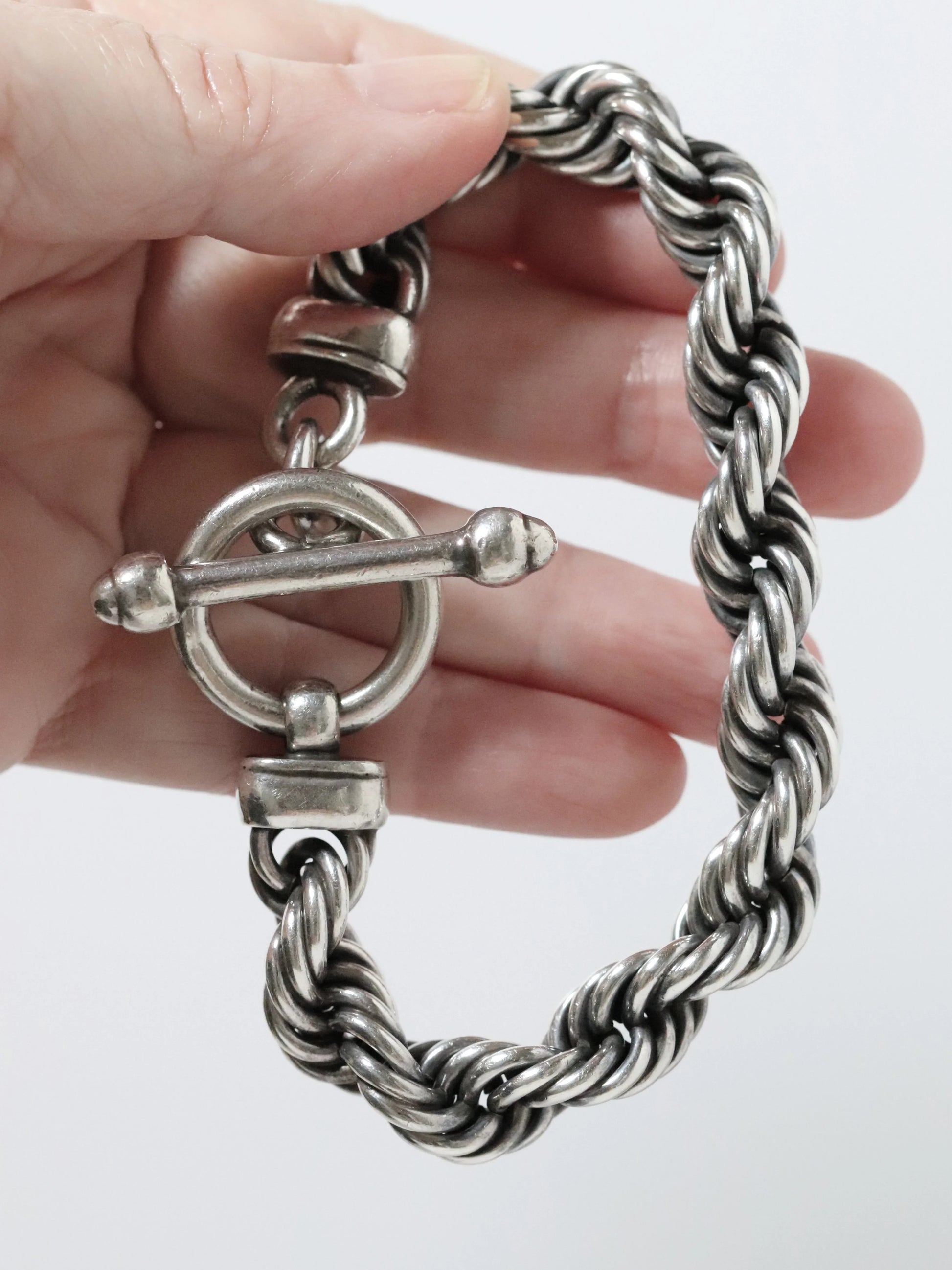 Vintage Mexican Jewelry | Sterling Silver Toggle Statement Bracelet Mexico - Carmel FSJ