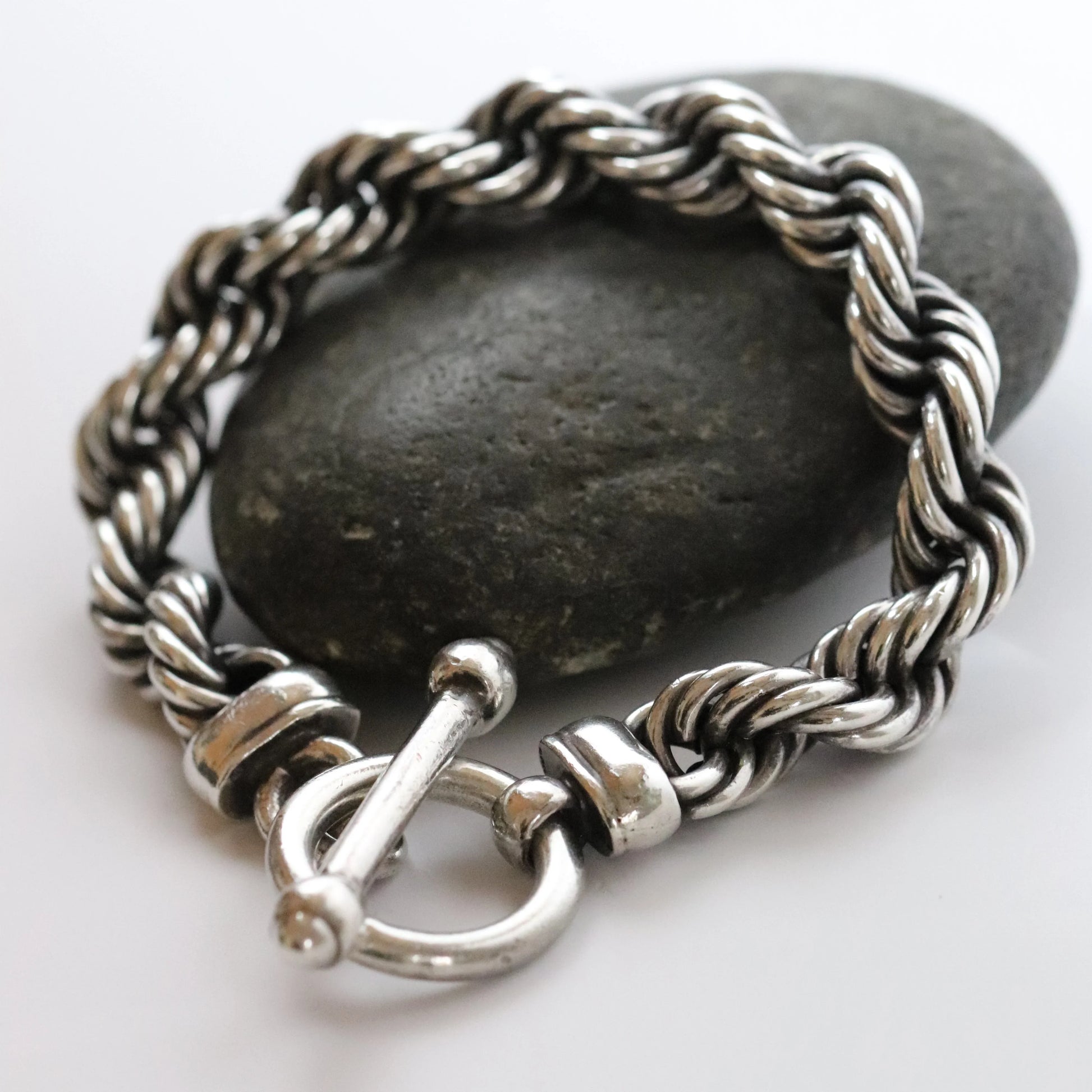 Vintage Mexican Jewelry | Sterling Silver Toggle Statement Bracelet Mexico - Carmel FSJ