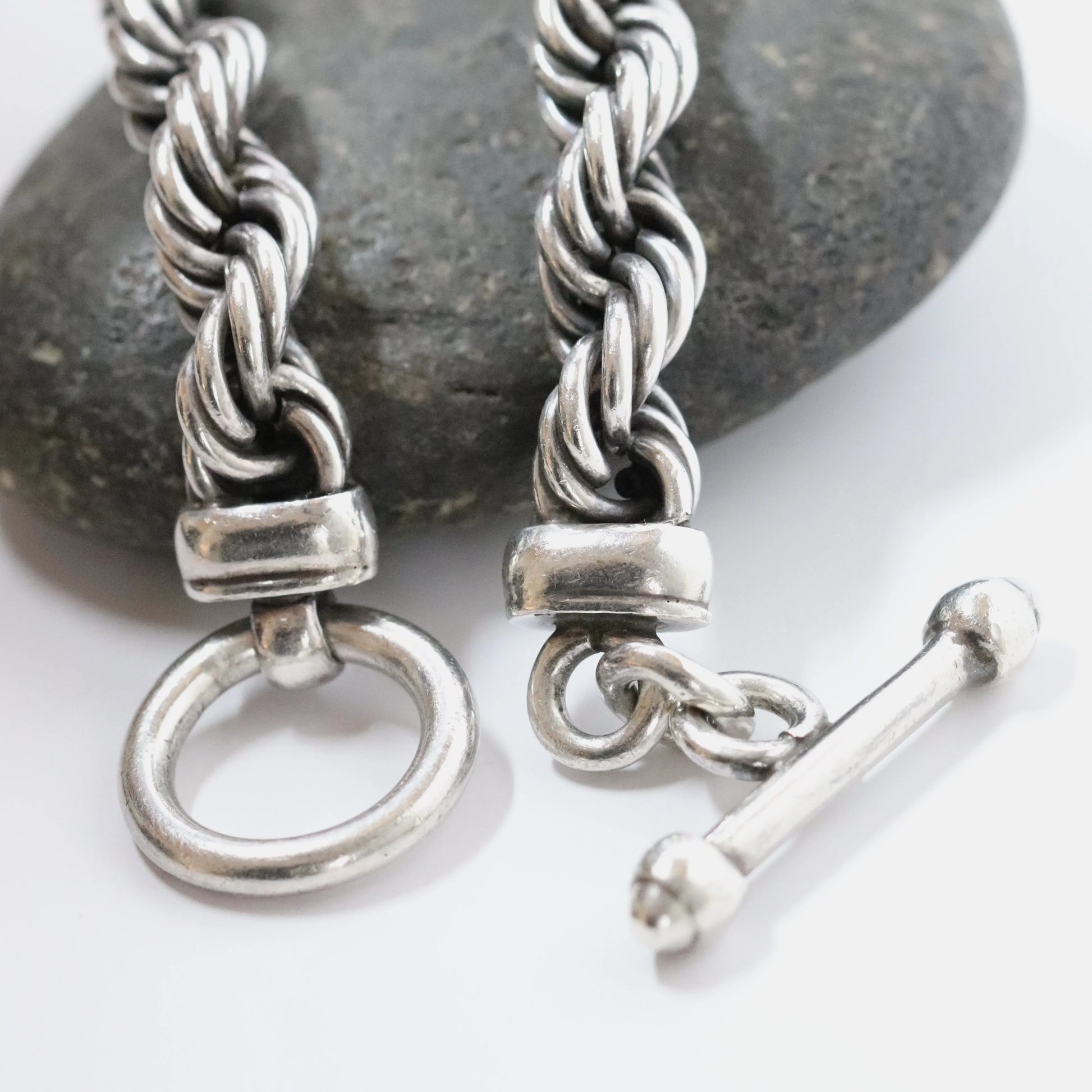 Vintage Mexican Jewelry | Sterling Silver Toggle Statement Bracelet Mexico - Carmel FSJ