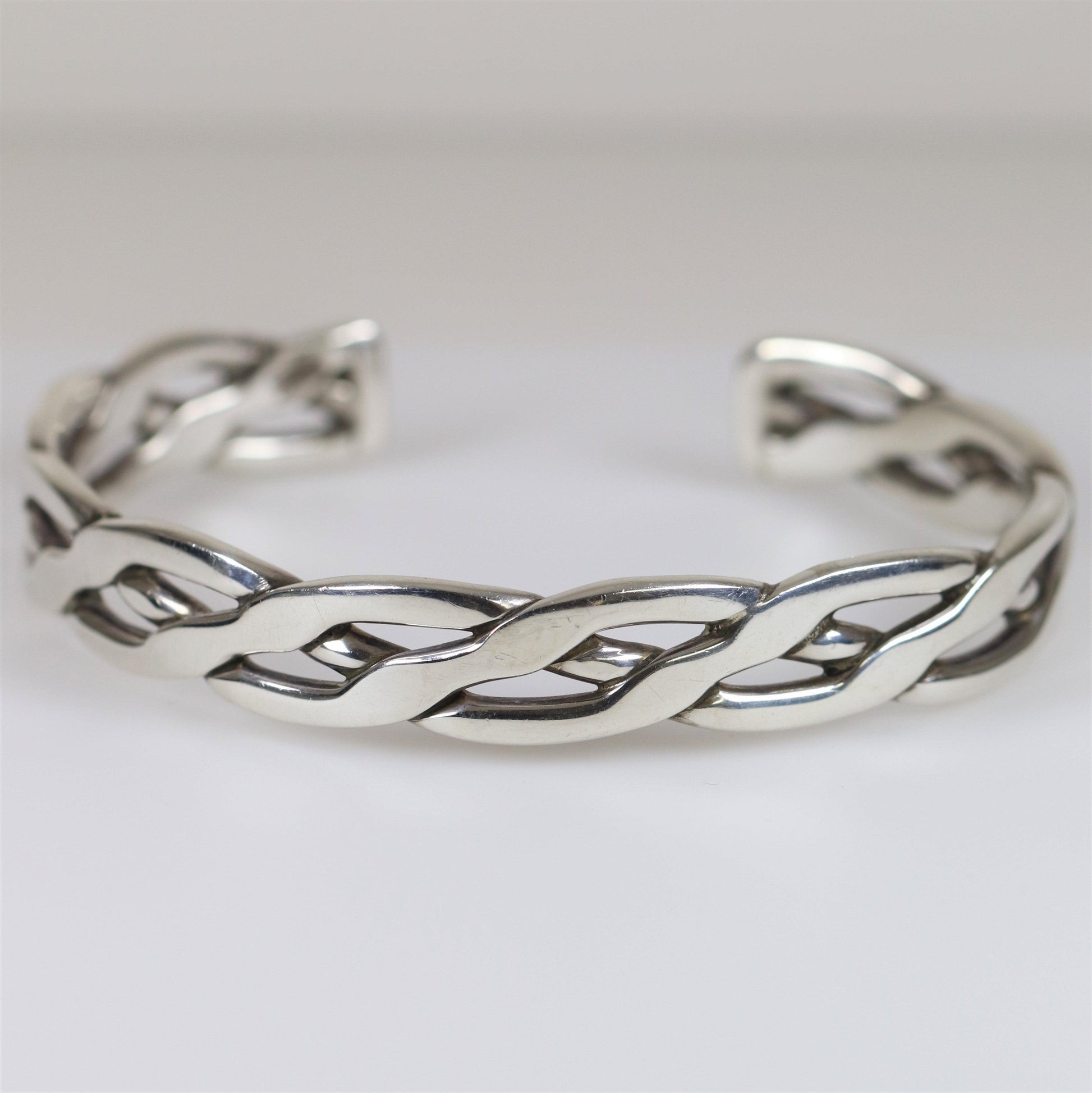 Vintage Modernist Silver Jewelry | Richard Parker Braided Bracelet - Carmel Fine Silver Jewelry