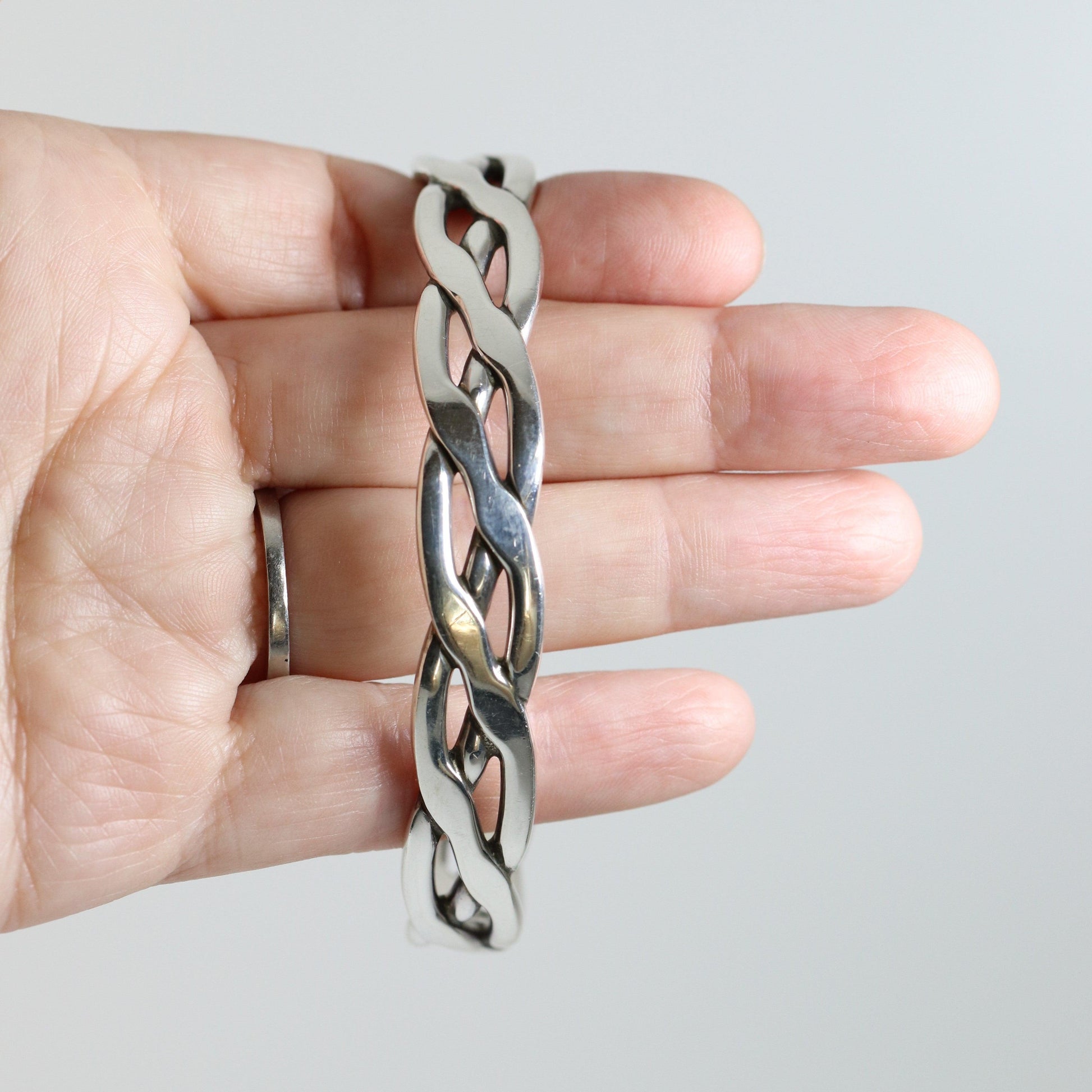 Vintage Modernist Silver Jewelry | Richard Parker Braided Bracelet - Carmel Fine Silver Jewelry