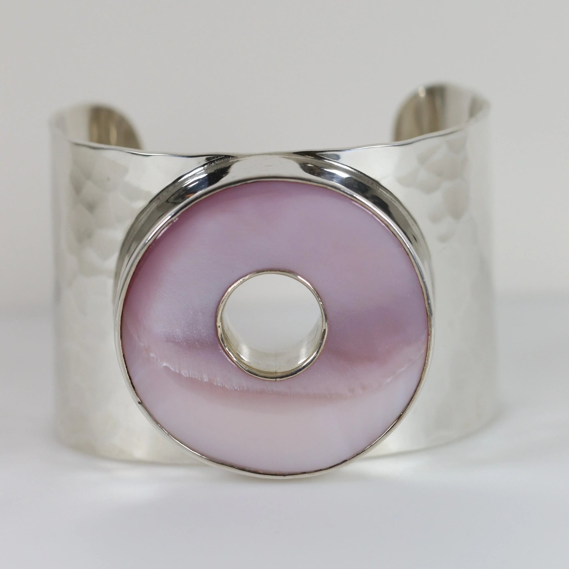 Vintage Modernist Silver Jewelry | Shell Handcrafted Statement Bracelet - Carmel Fine Silver Jewelry