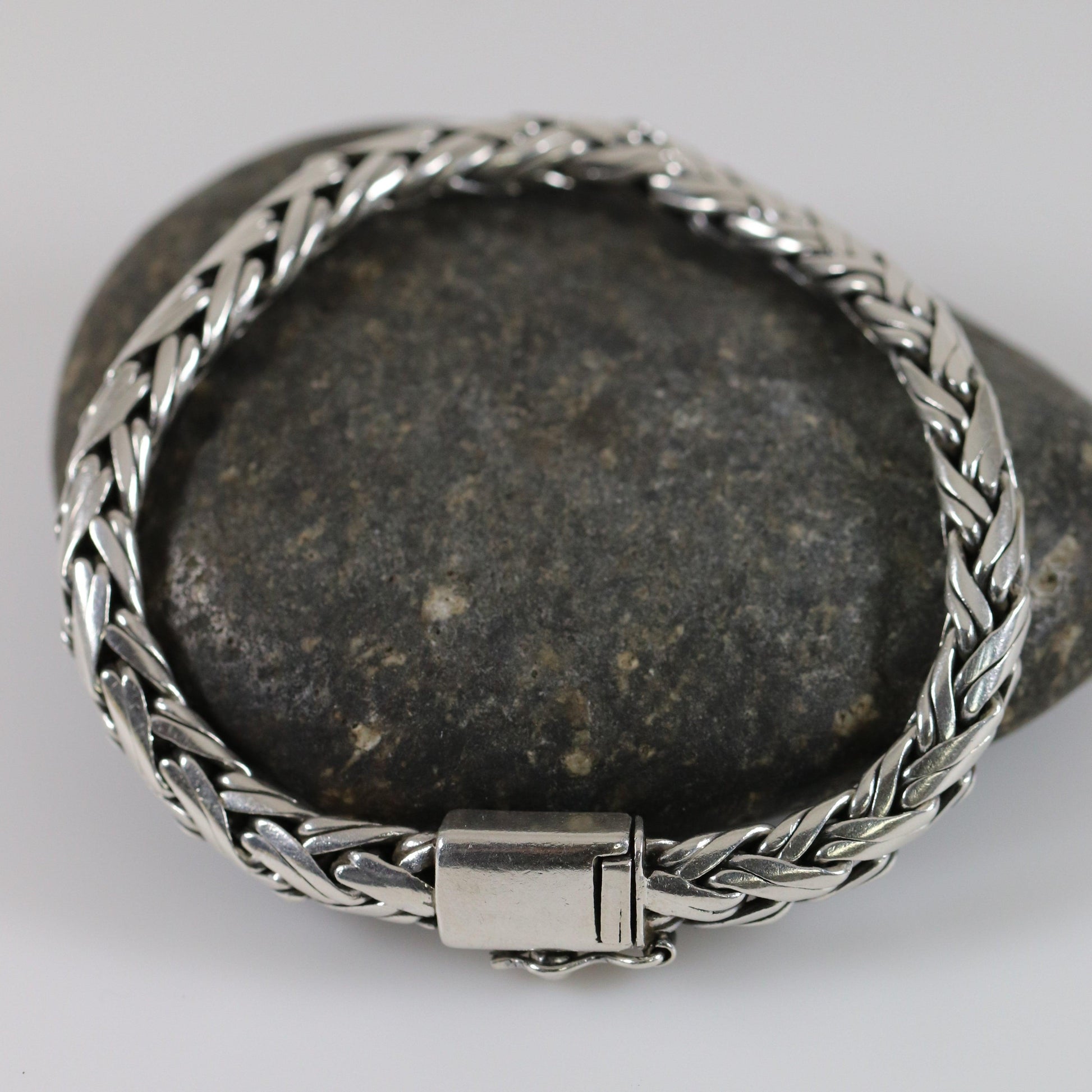 Vintage Modernist Silver Jewelry | Wheat Link Bracelet - Carmel Fine Silver Jewelry