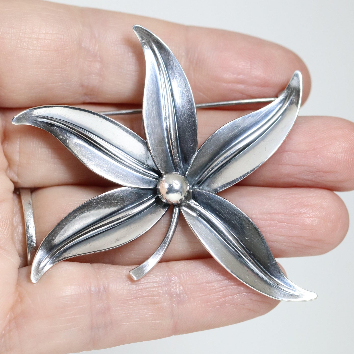 Vintage NE From Sterling Silver Jewelry | Danish Floral Brooch - Carmel Fine Silver Jewelry