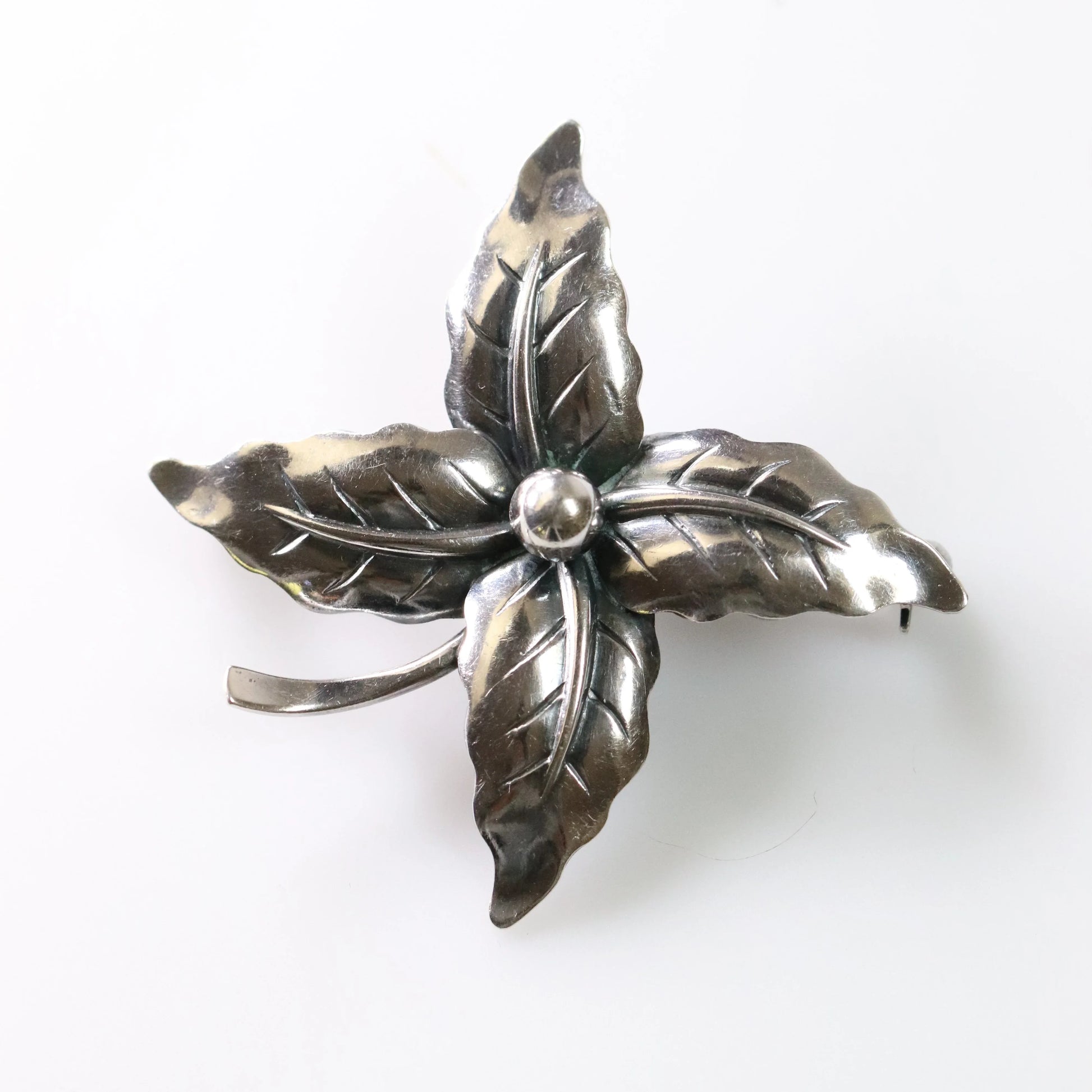 Vintage NE From Sterling Silver Jewelry | Floral Holly Berry Brooch - Carmel Fine Silver Jewelry