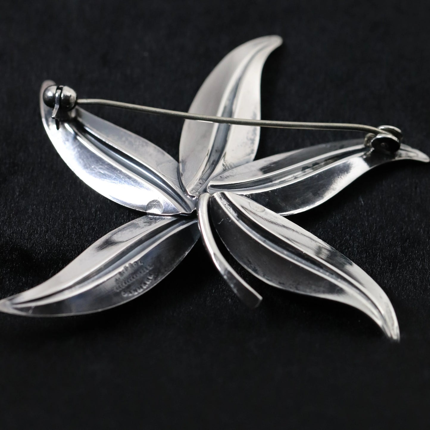 Vintage NE From Sterling Silver Jewelry | Large Floral Brooch Denmark - Carmel Fine Silver Jewelry