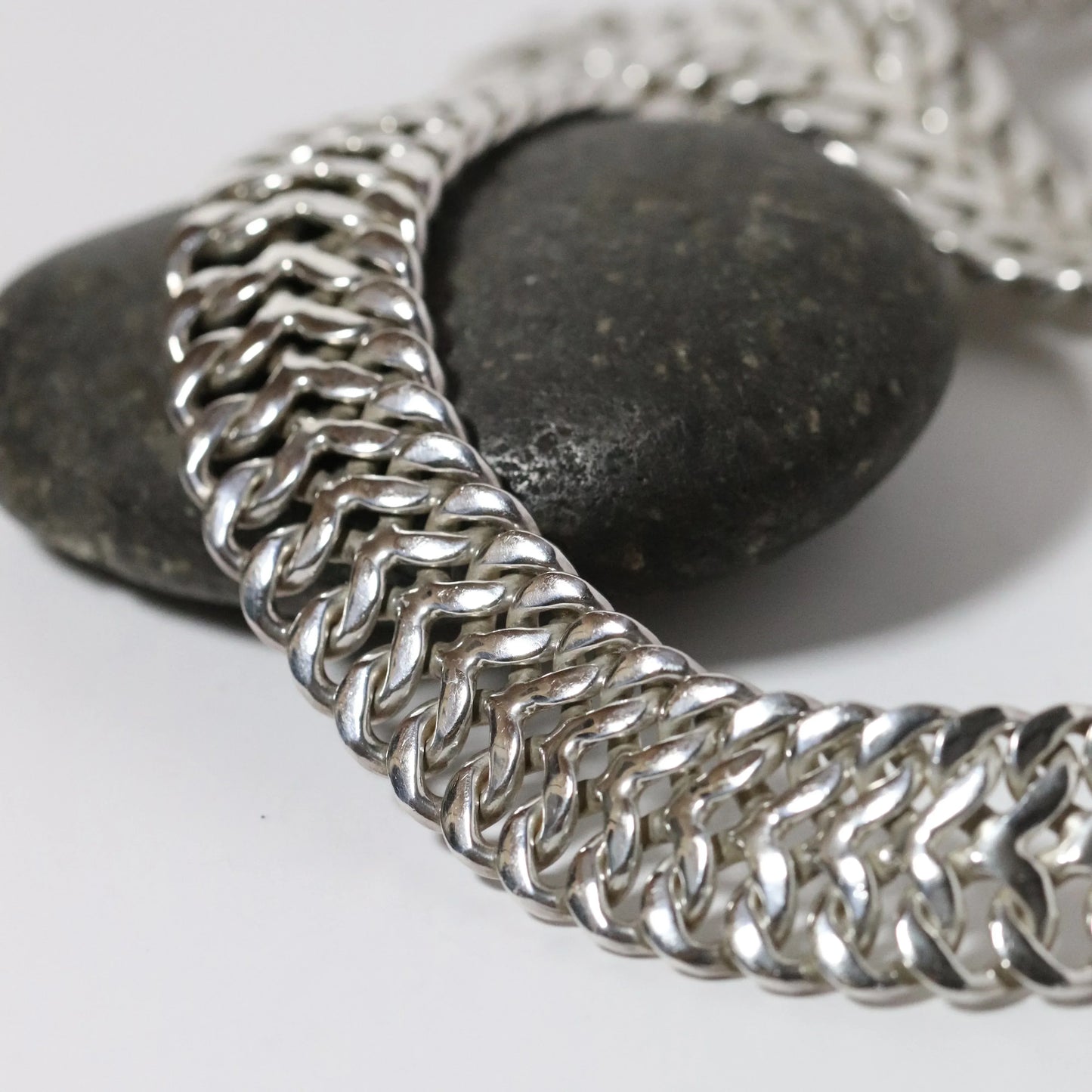 Vintage Rodolfo Espinoza Jewelry | Double Curb Sterling Necklace REH Mexico - Carmel Fine Silver Jewelry