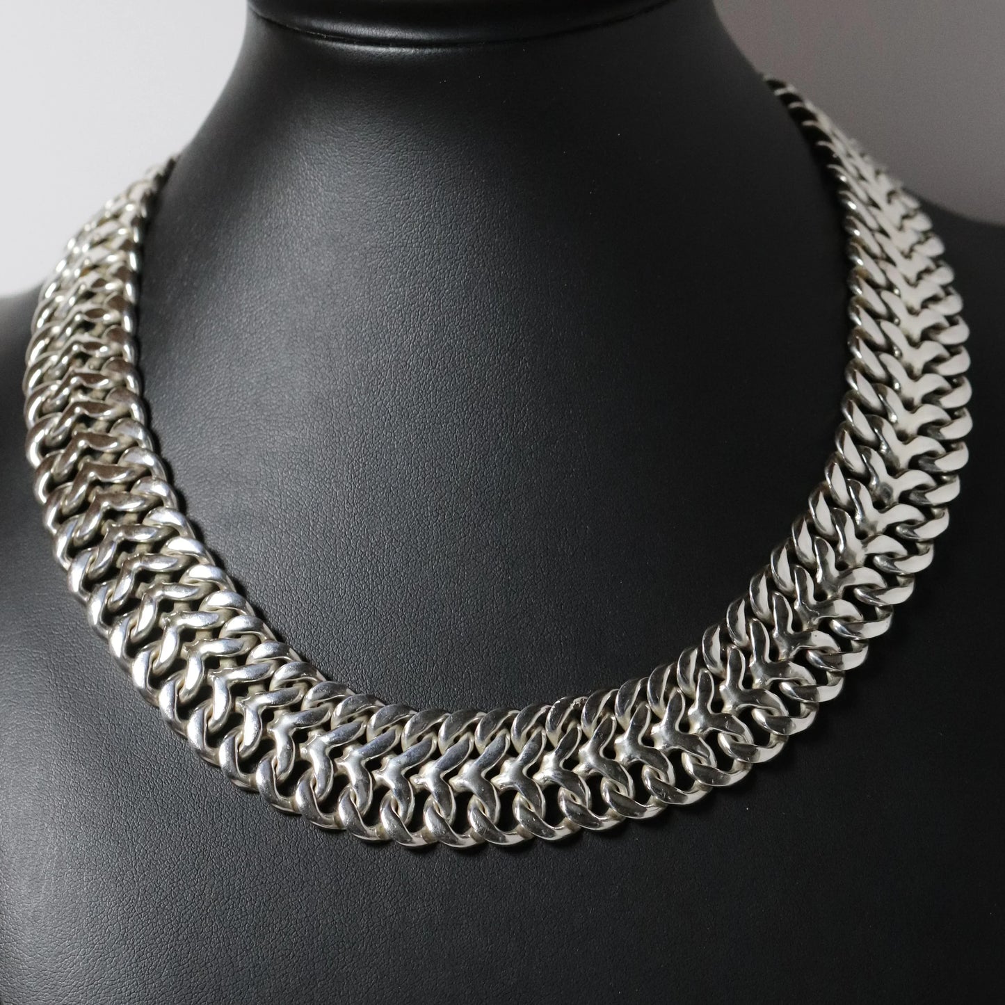 Vintage Rodolfo Espinoza Jewelry | Double Curb Sterling Necklace REH Mexico - Carmel Fine Silver Jewelry