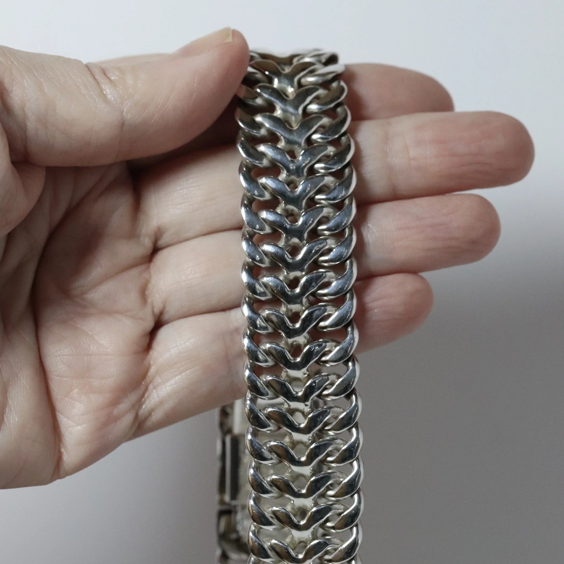 Vintage Rodolfo Espinoza Jewelry | Double Curb Sterling Necklace REH Mexico - Carmel Fine Silver Jewelry