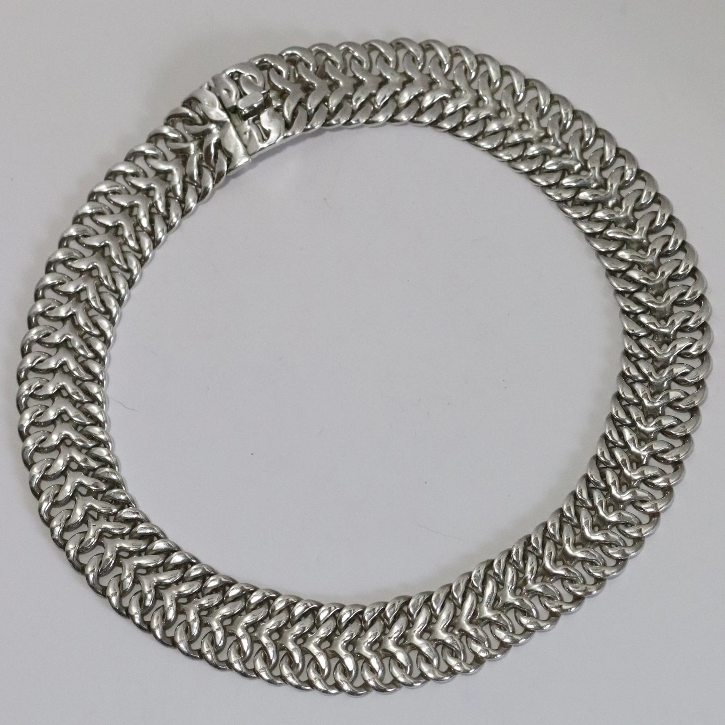 Vintage Rodolfo Espinoza Jewelry | Double Curb Sterling Necklace REH Mexico - Carmel Fine Silver Jewelry