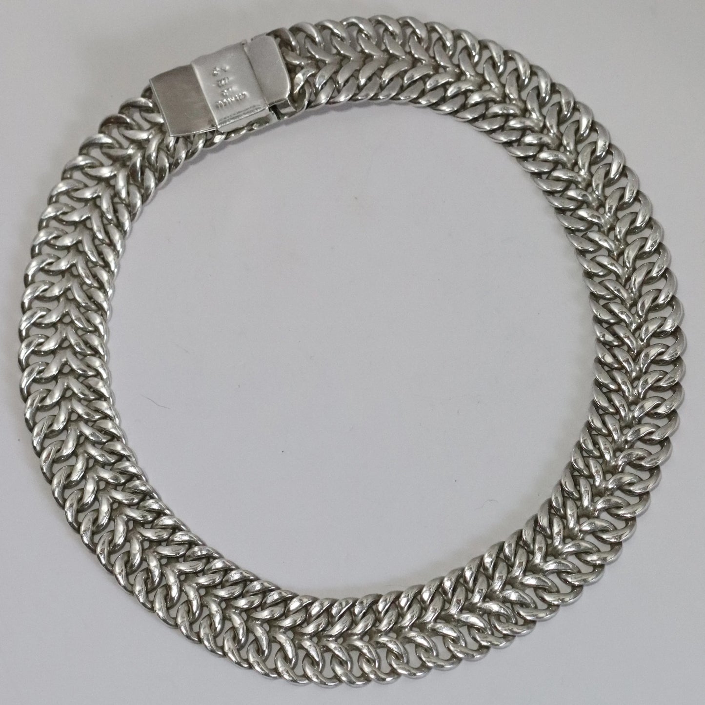 Vintage Rodolfo Espinoza Jewelry | Double Curb Sterling Necklace REH Mexico - Carmel Fine Silver Jewelry