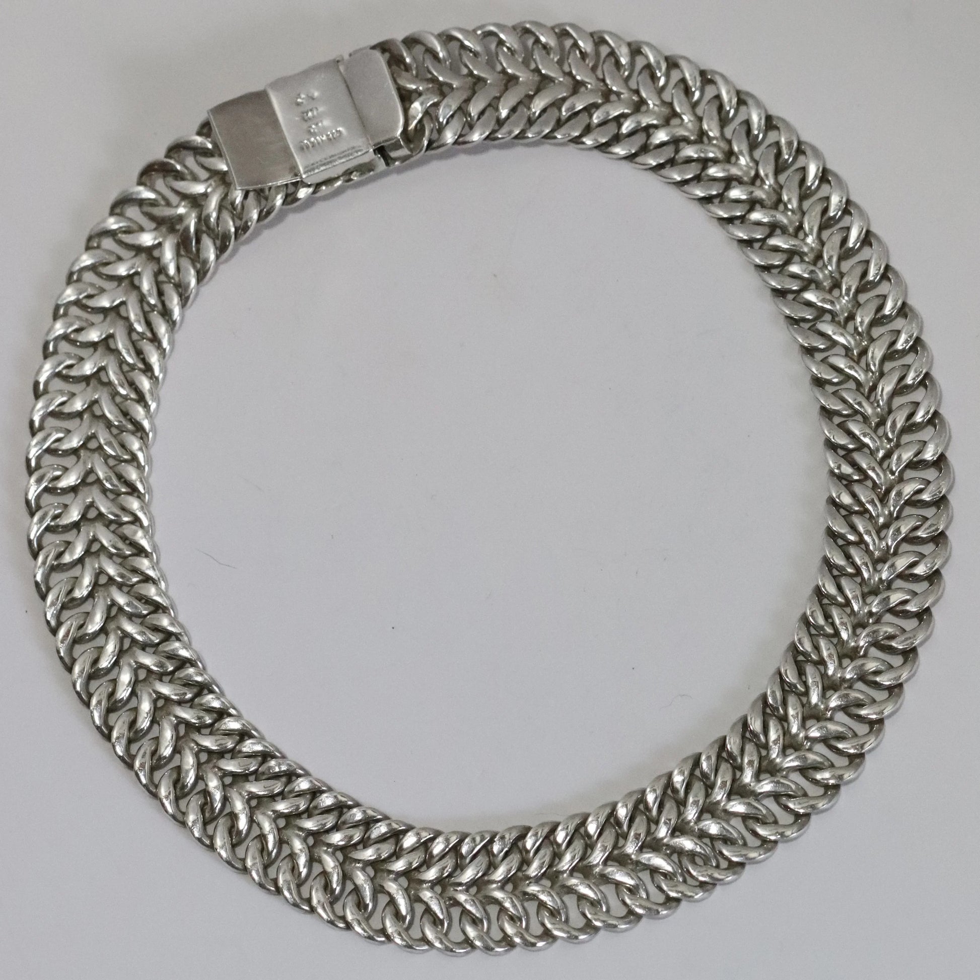 Vintage Rodolfo Espinoza Jewelry | Double Curb Sterling Necklace REH Mexico - Carmel Fine Silver Jewelry