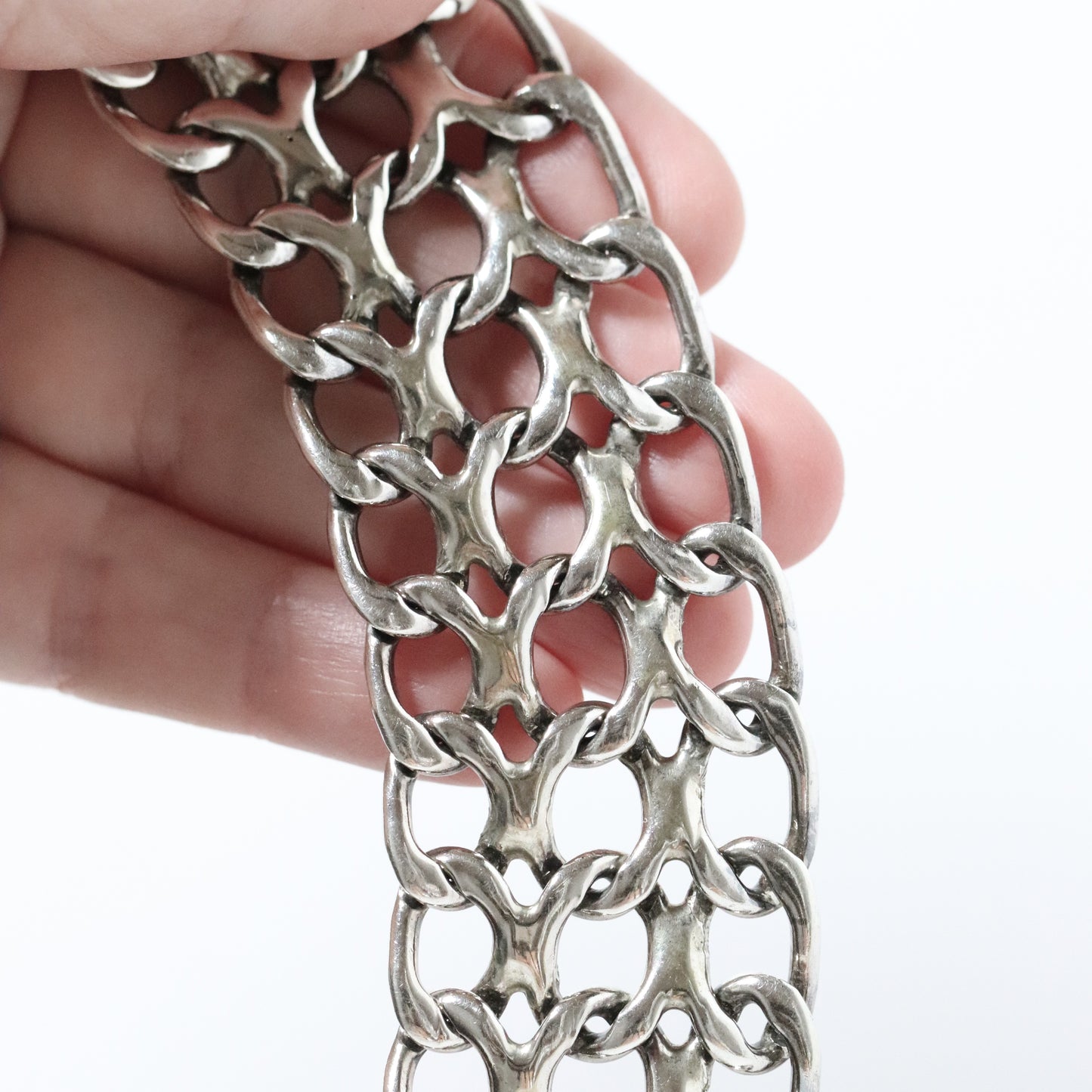 Vintage Rodolfo Espinoza Jewelry | Open Double Curb Necklace Mexico - Carmel FSJ