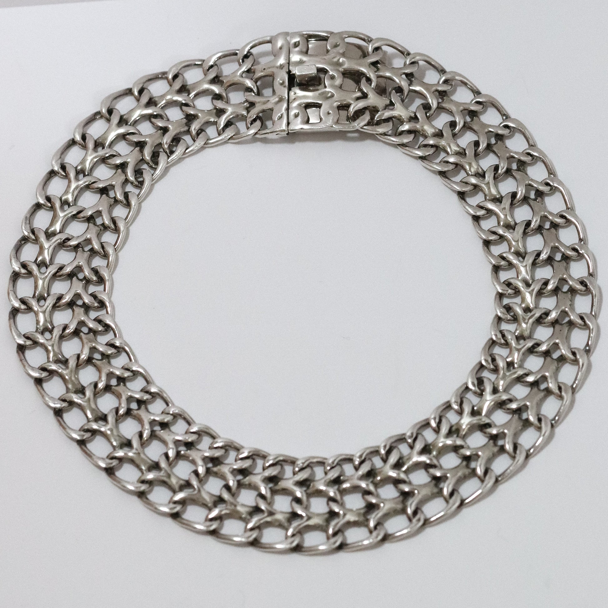 Vintage Rodolfo Espinoza Jewelry | Open Double Curb Necklace Mexico - Carmel FSJ