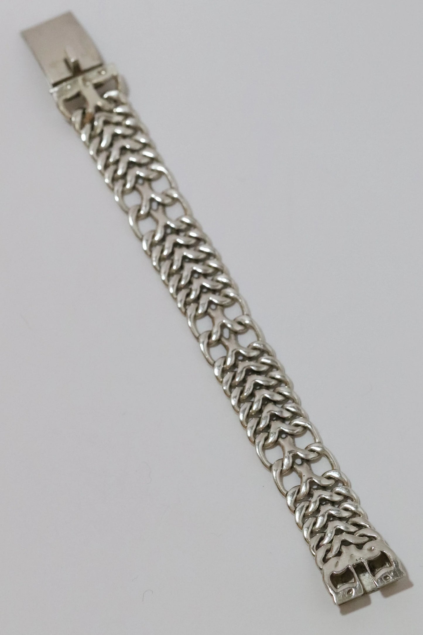 Vintage Rodolfo Espinoza Jewelry | Rodolfo Espinoza Open Double Curb Bracelet Mexico - Carmel Fine Silver Jewelry
