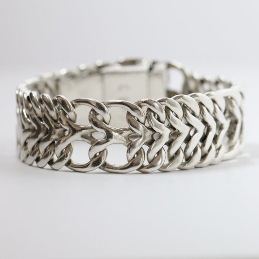 Vintage Rodolfo Espinoza Jewelry | Rodolfo Espinoza Open Double Curb Bracelet Mexico - Carmel FSJ