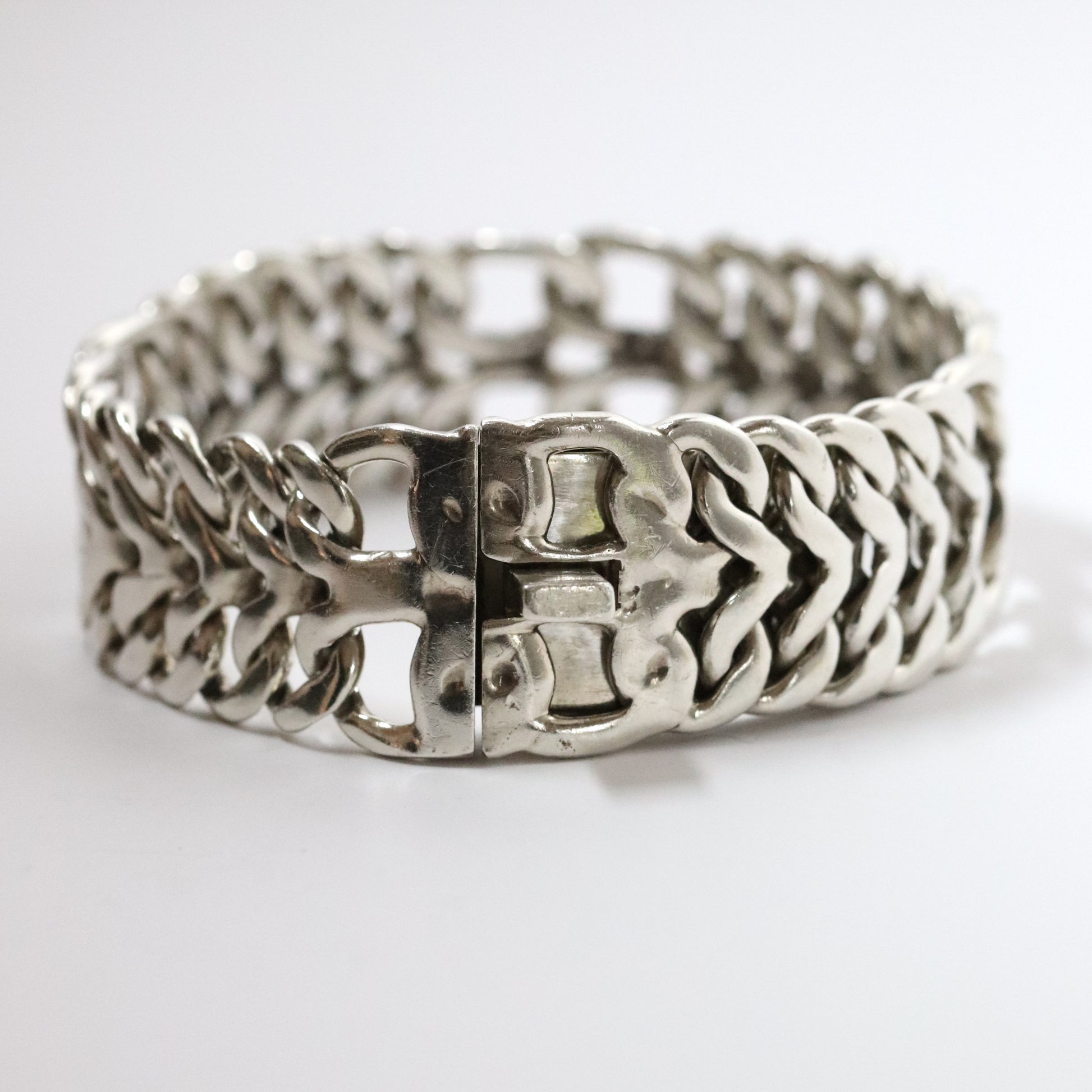 Vintage Rodolfo Espinoza Jewelry | Rodolfo Espinoza Open Double Curb Bracelet Mexico - Carmel FSJ