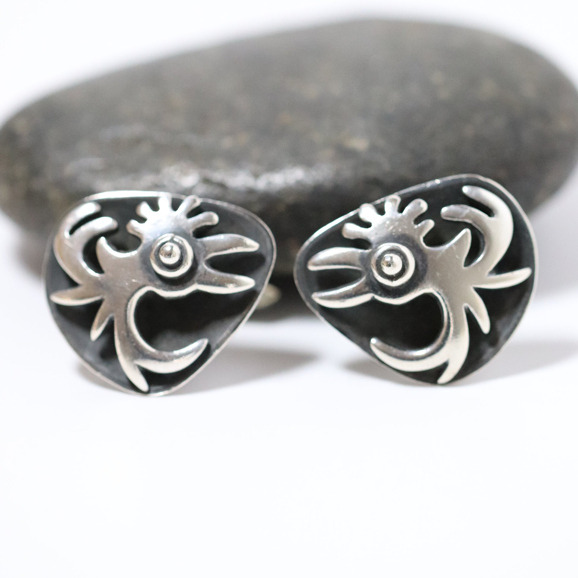 Vintage Salvador Teran Jewelry | Abstract Bird Cufflinks 171 Mexico - Carmel FSJ