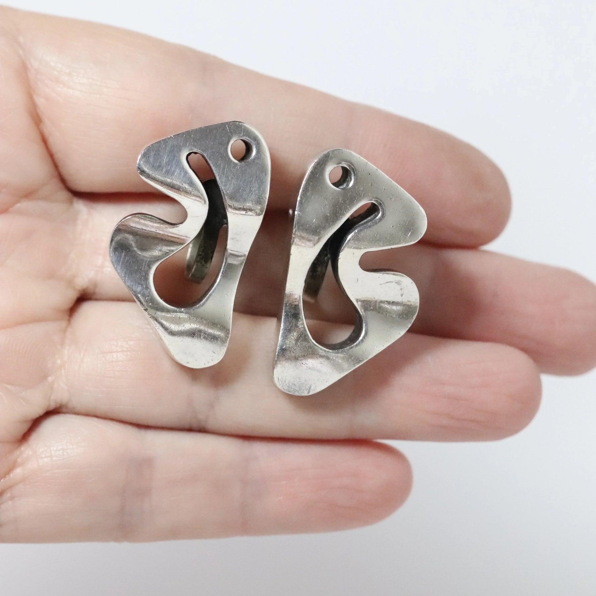 Vintage Salvador Teran Jewelry | Abstract Modernist Earrings 150 Mexico - Carmel Fine Silver Jewelry