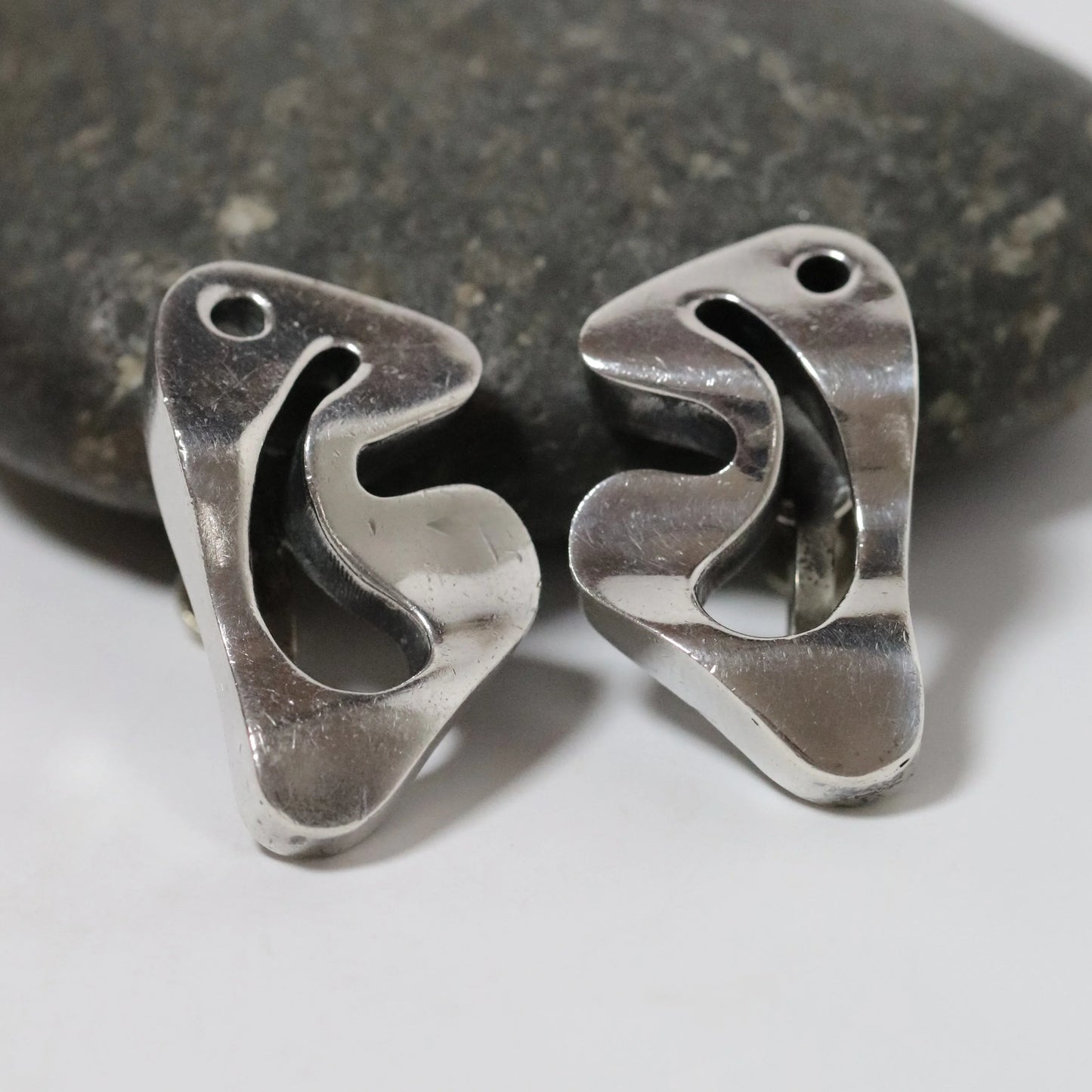 Vintage Salvador Teran Jewelry | Abstract Modernist Earrings 150 Mexico - Carmel Fine Silver Jewelry