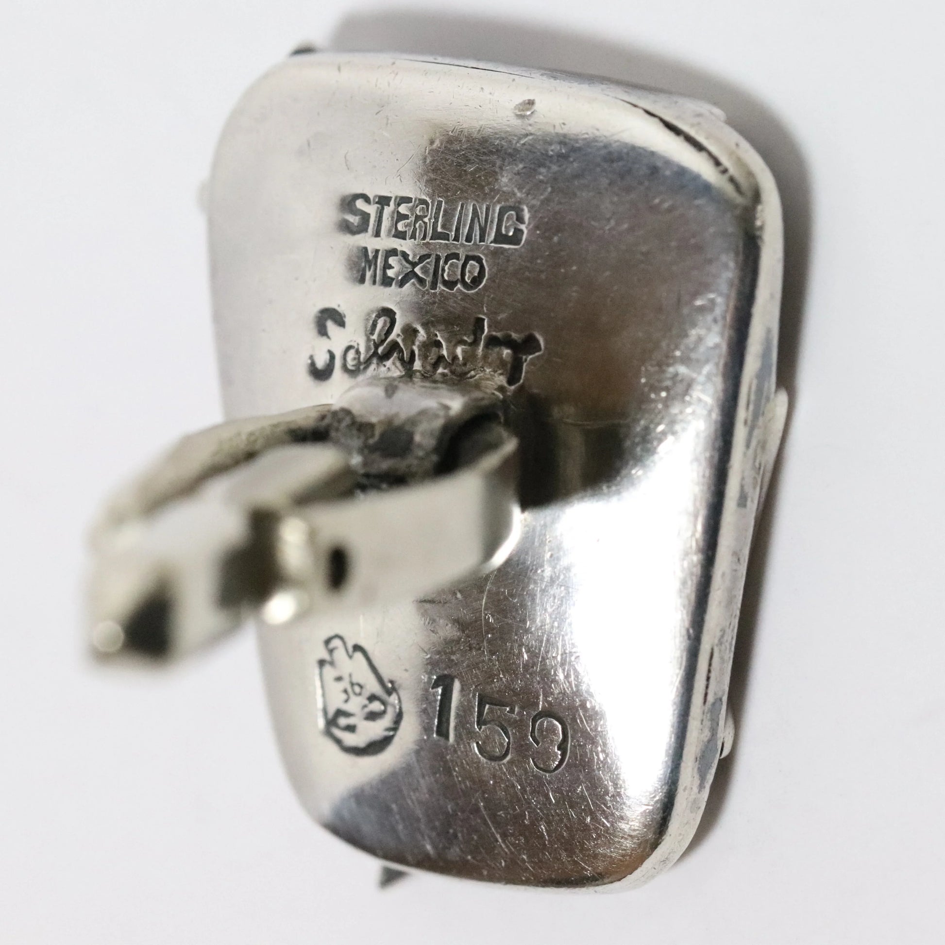 Vintage Salvador Teran Jewelry | Abstract Soccer Cufflinks 159 Mexico - Carmel Fine Silver Jewelry