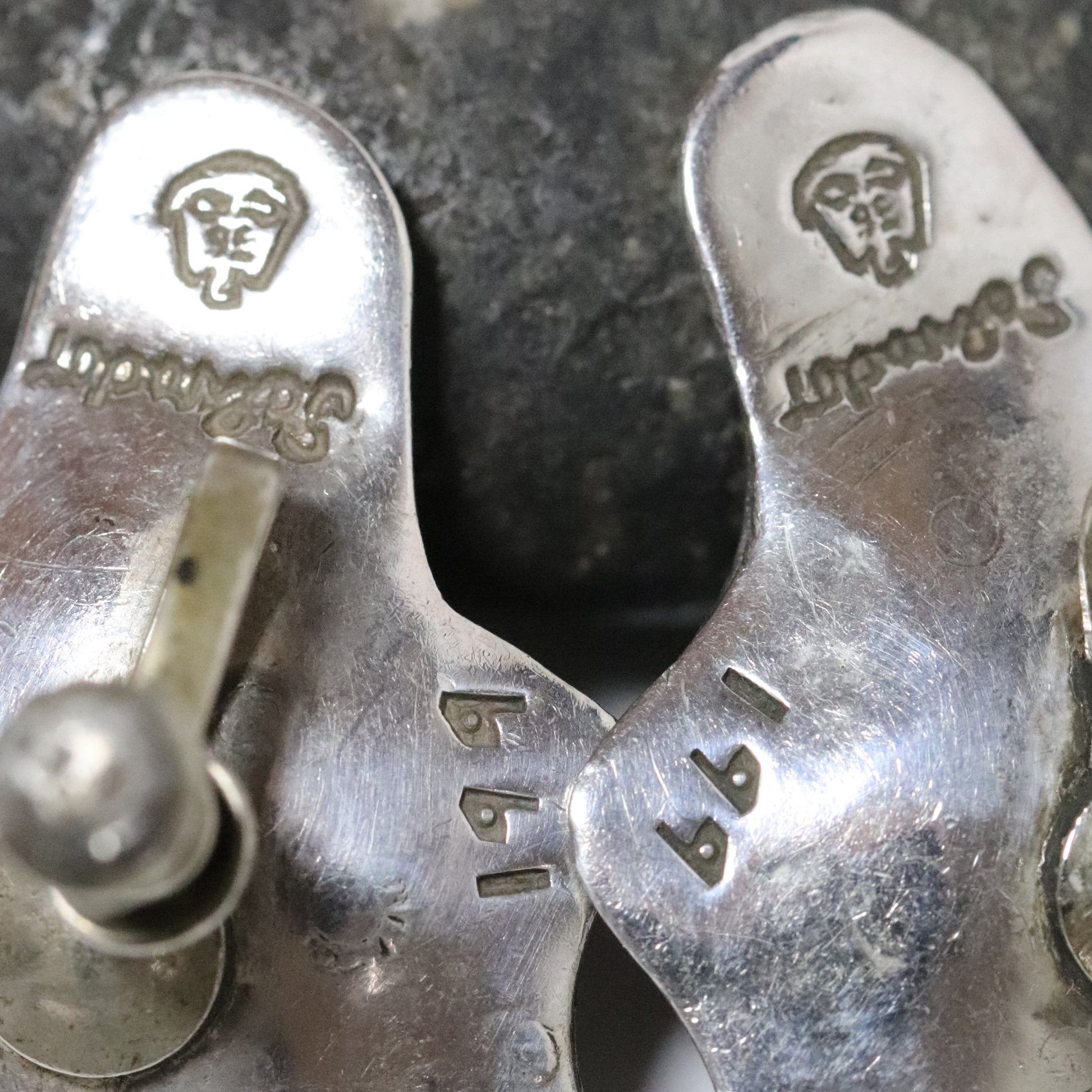 Vintage Salvador Teran Jewelry | Amoeba Screw Back Earrings 199 Mexico - Carmel Fine Silver Jewelry