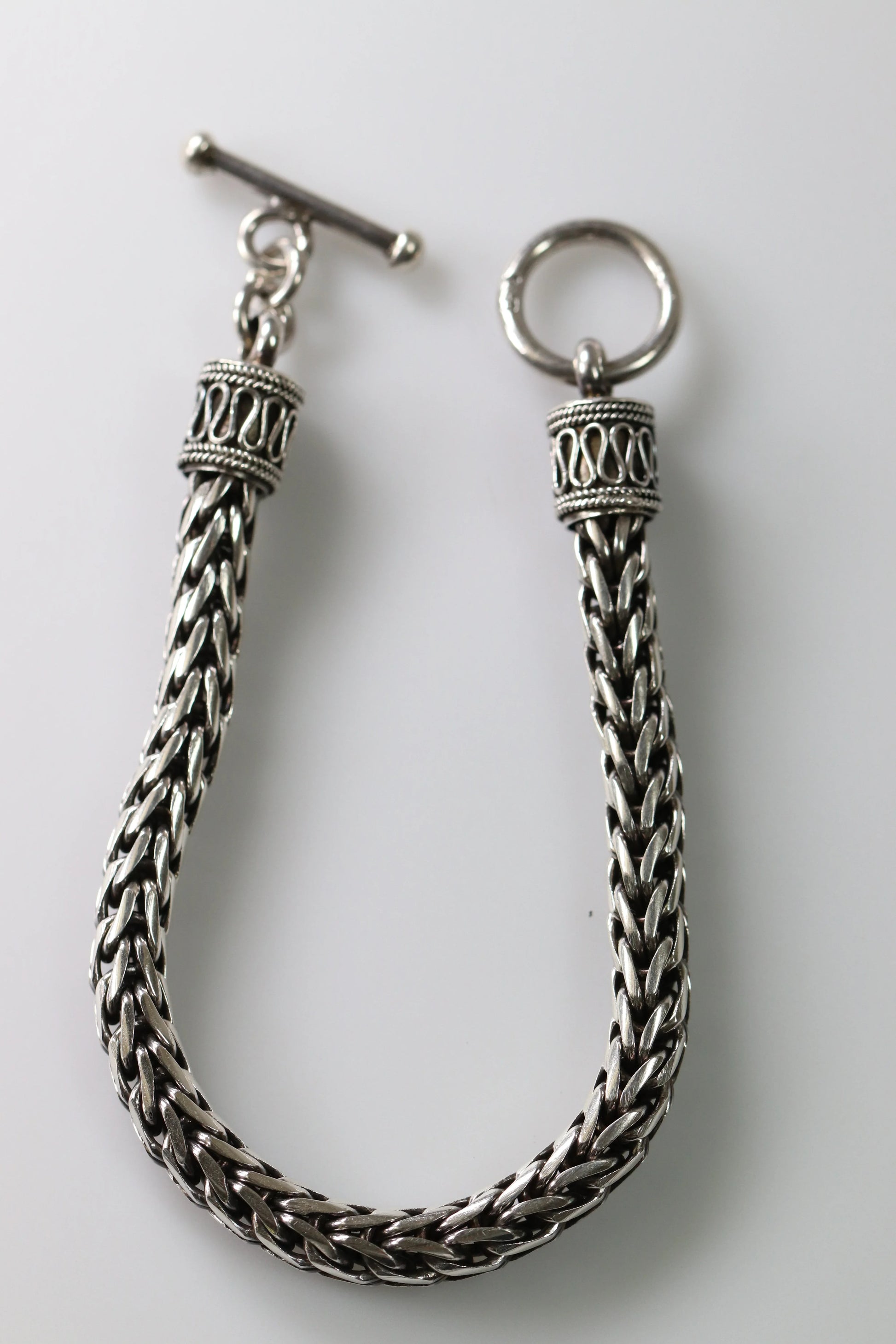 Vintage Silver Jewelry | Byzantine Style Wheat Chain Bracelet - Carmel Fine Silver Jewelry