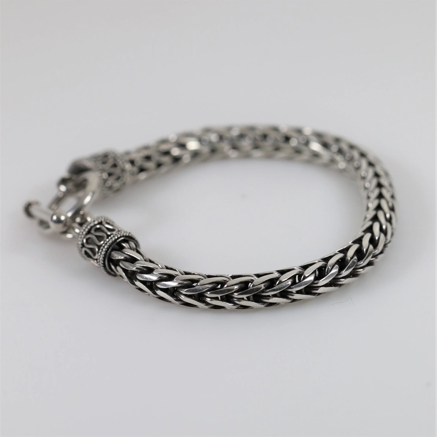 Vintage Silver Jewelry | Byzantine Style Wheat Chain Bracelet - Carmel Fine Silver Jewelry