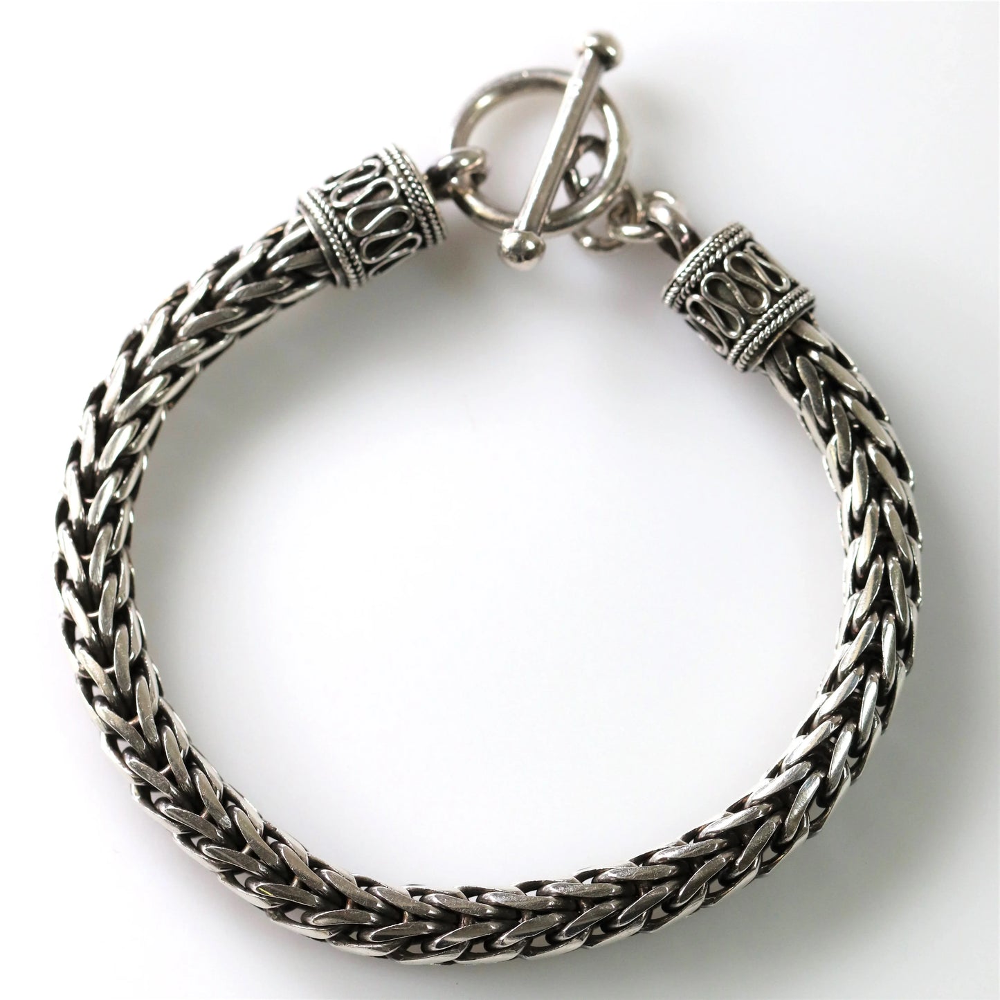 Vintage Silver Jewelry | Byzantine Style Wheat Chain Bracelet - Carmel Fine Silver Jewelry
