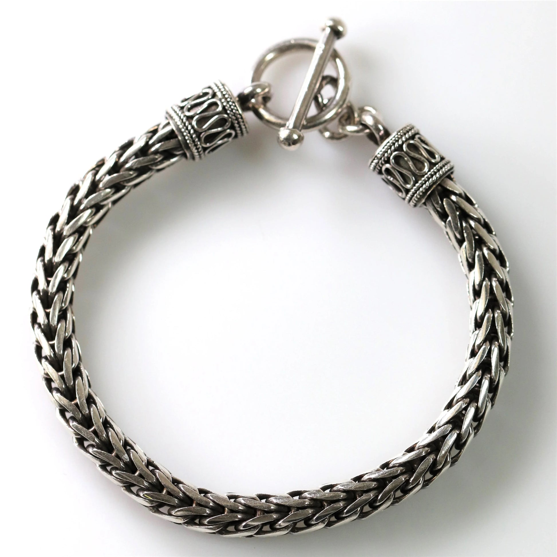 Vintage Silver Jewelry | Byzantine Style Wheat Chain Bracelet - Carmel Fine Silver Jewelry