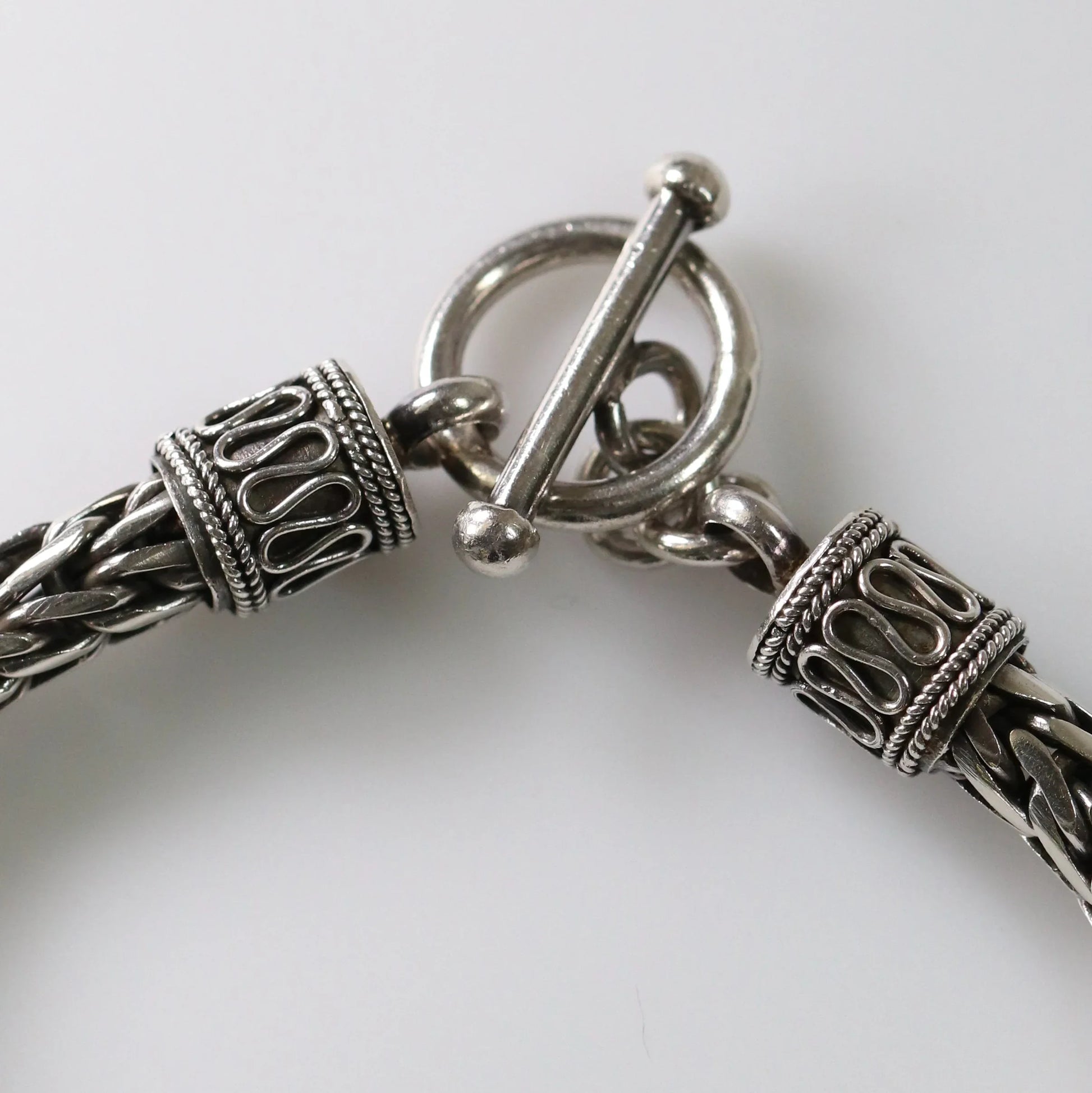 Vintage Silver Jewelry | Byzantine Style Wheat Chain Bracelet - Carmel Fine Silver Jewelry