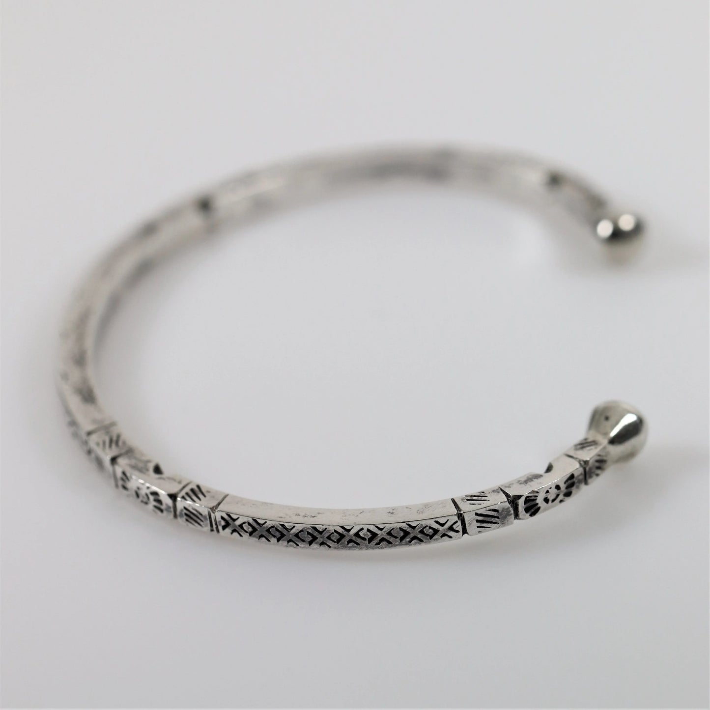 Vintage Silver Jewelry | Solid Detailed Etched Cuff Bracelet - Carmel Fine Silver Jewelry