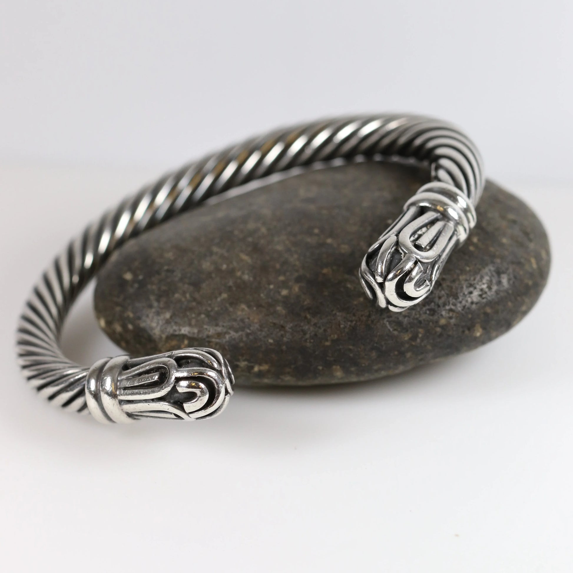 Vintage Silver Jewlry | Heavy Twisted Cuff Bracelet - Carmel Fine Silver Jewelry
