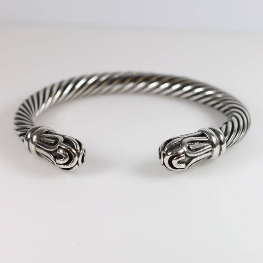 Vintage Silver Jewlry | Heavy Twisted Cuff Bracelet - Carmel FSJ